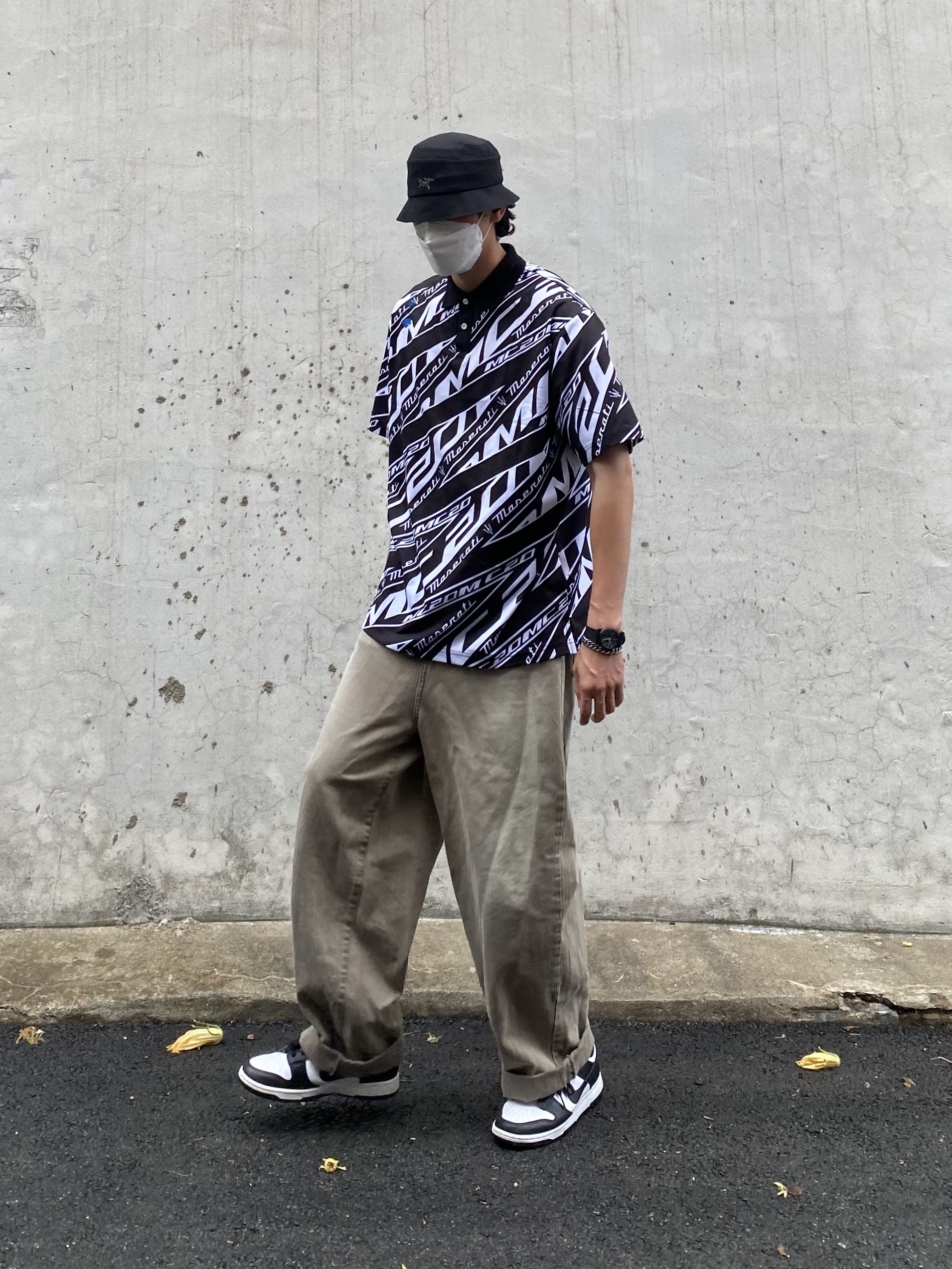 Palace x Arc'teryx Sinsolo Hat Black - 20FW, Nike Dunk Low Retro Black 착용 스타일 - 2