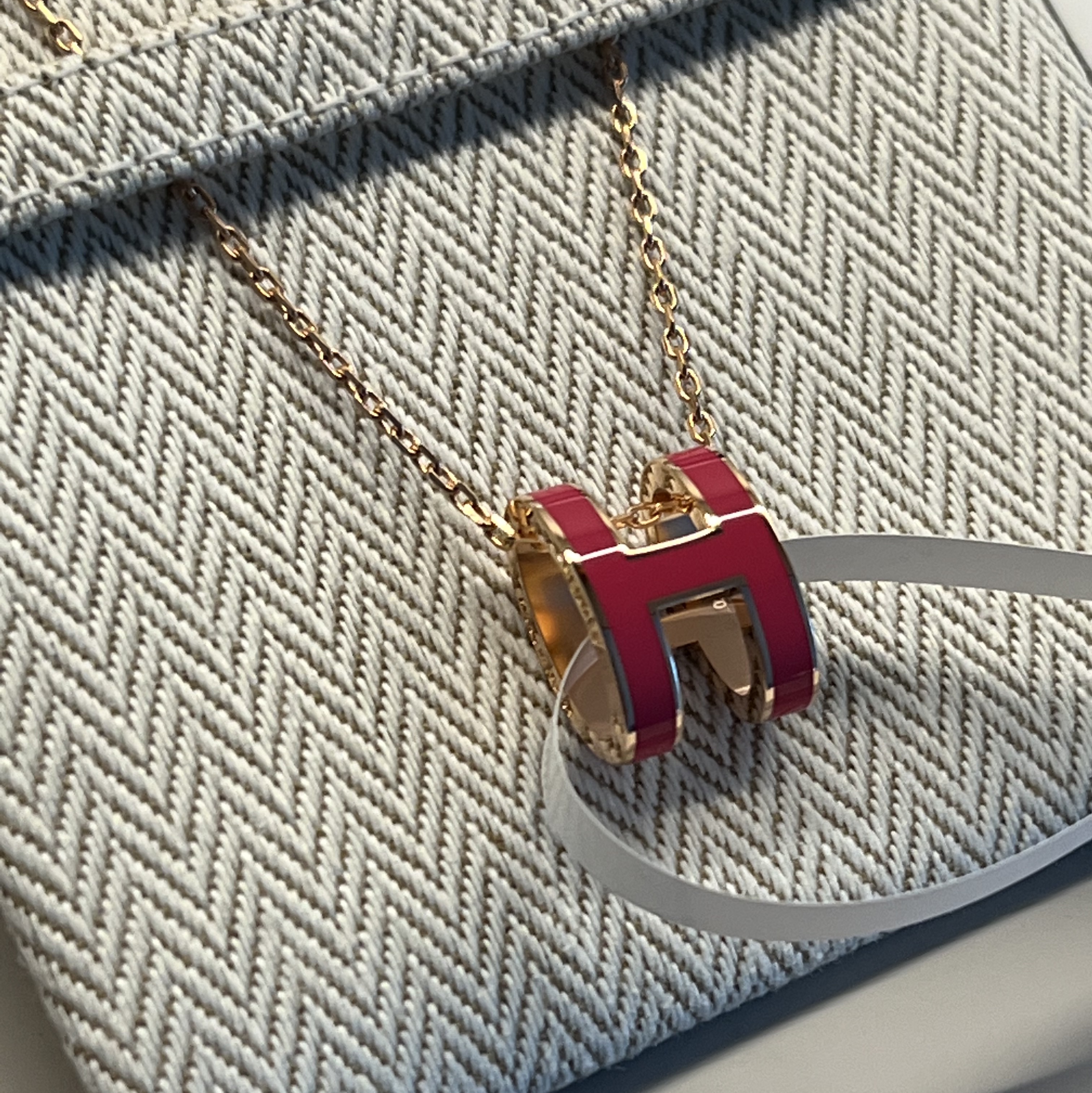 (W) Hermes Pop H Pendant Rose Gold & Rose Extreme 착용 스타일 - 3