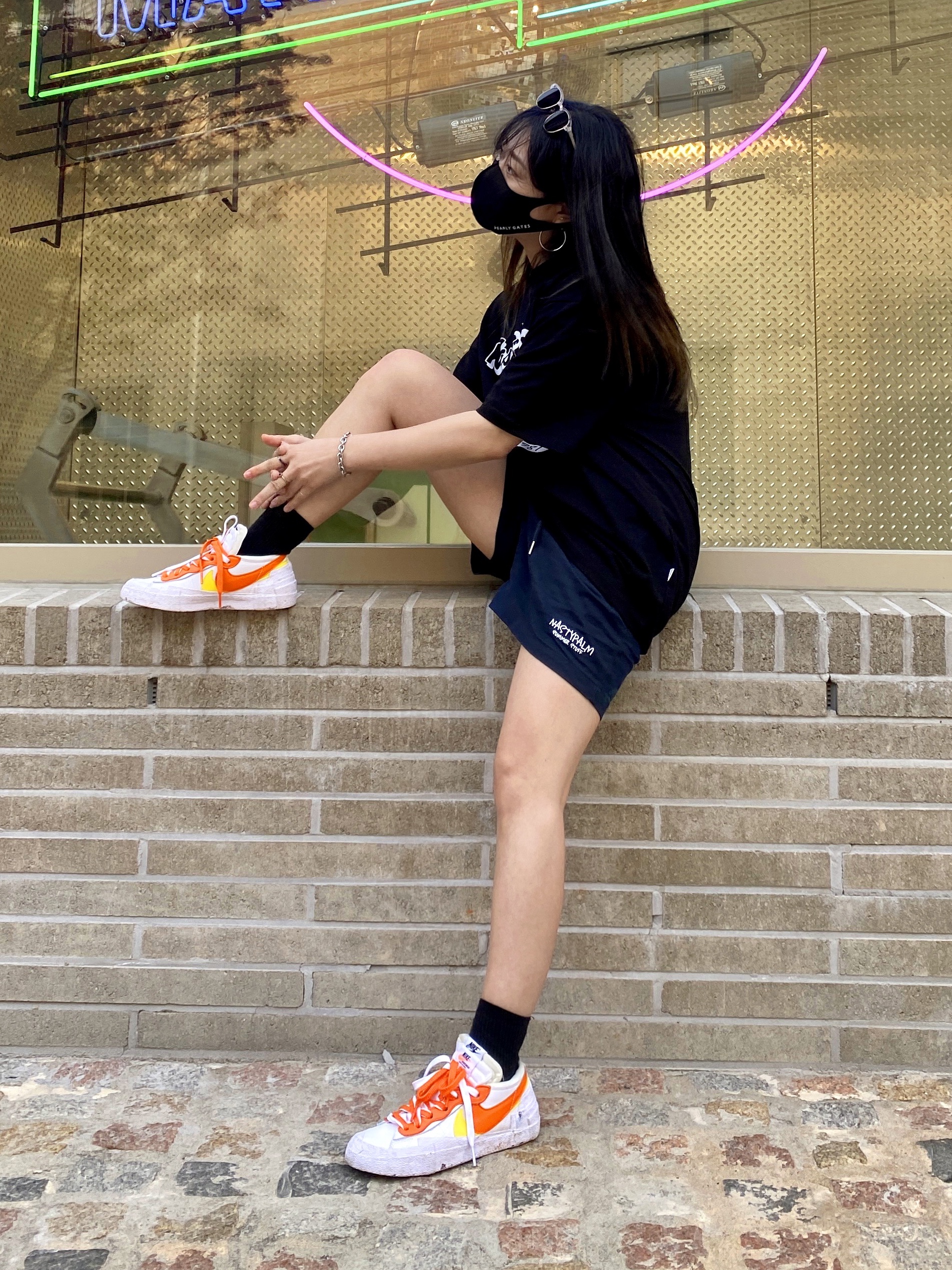 Nike x Sacai Blazer Low Magma Orange 착용 스타일