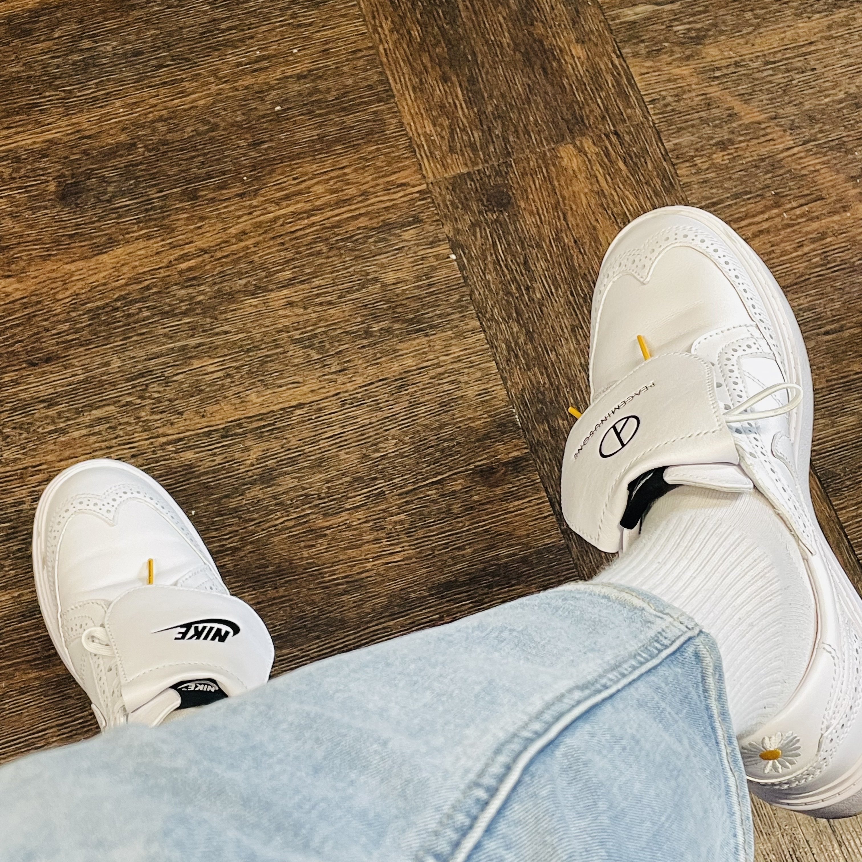 Nike x Peaceminusone Kwondo1 White 착용 스타일 - 1