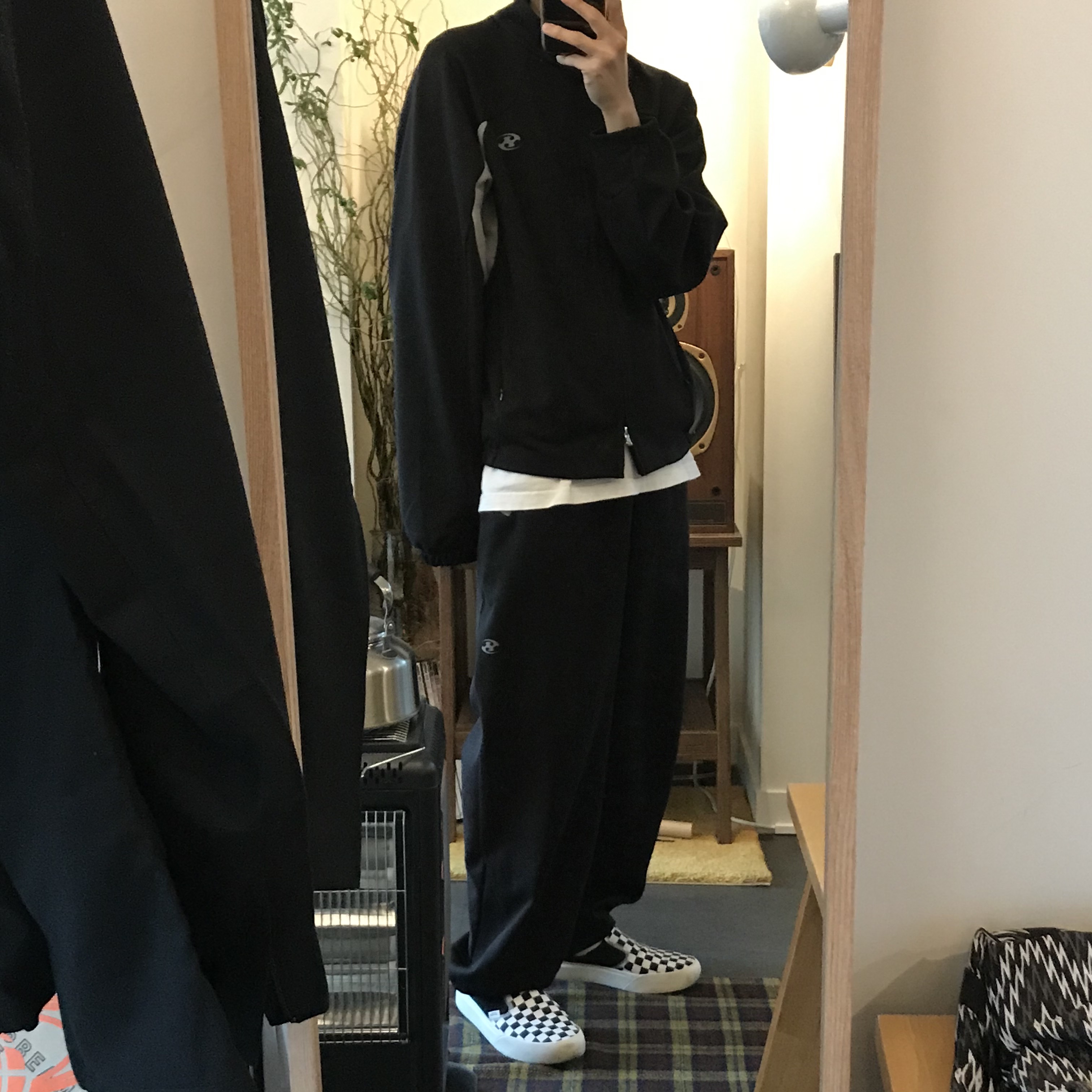 Vans Checkerboard Comfycush One Black 착용 스타일