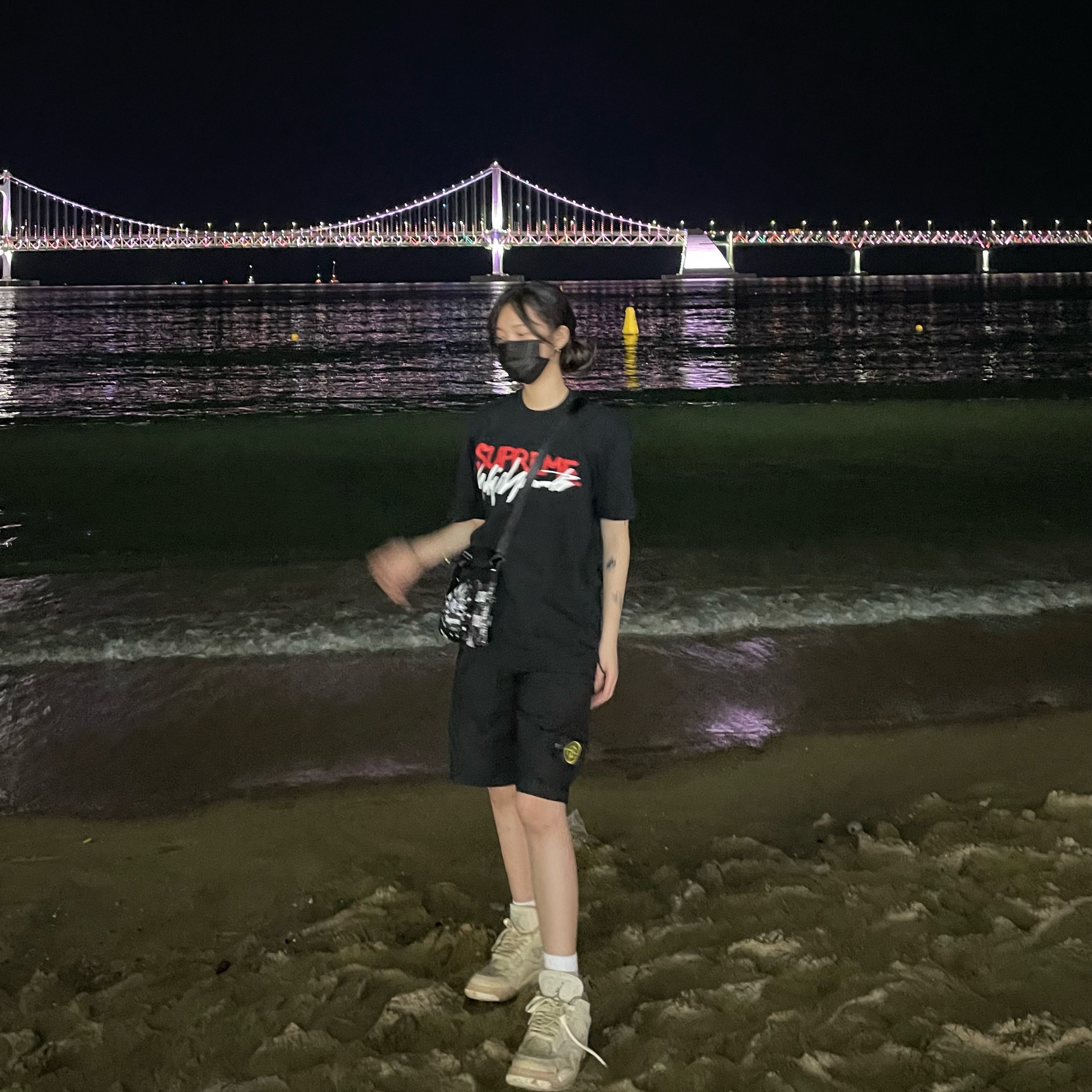 (W) Jordan 4 x Off-White Retro SP Sail 착용 스타일