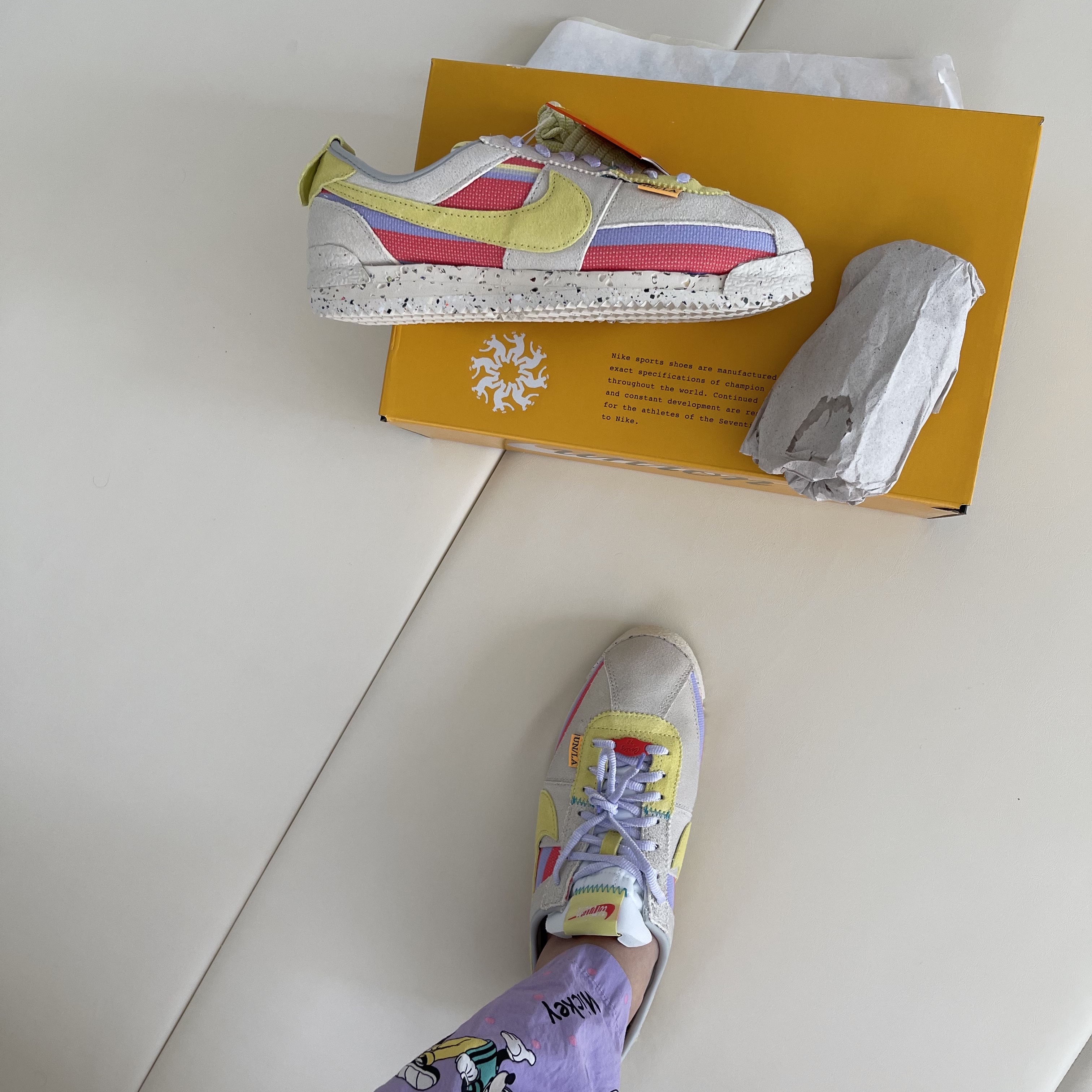 Nike x Union Cortez SP Lemon Frost 착용 스타일