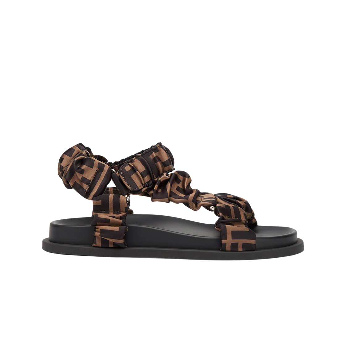 (W) 팬디 필 사틴 샌들 브라운((W) Fendi Feel Satin Sandal Brown) - 1