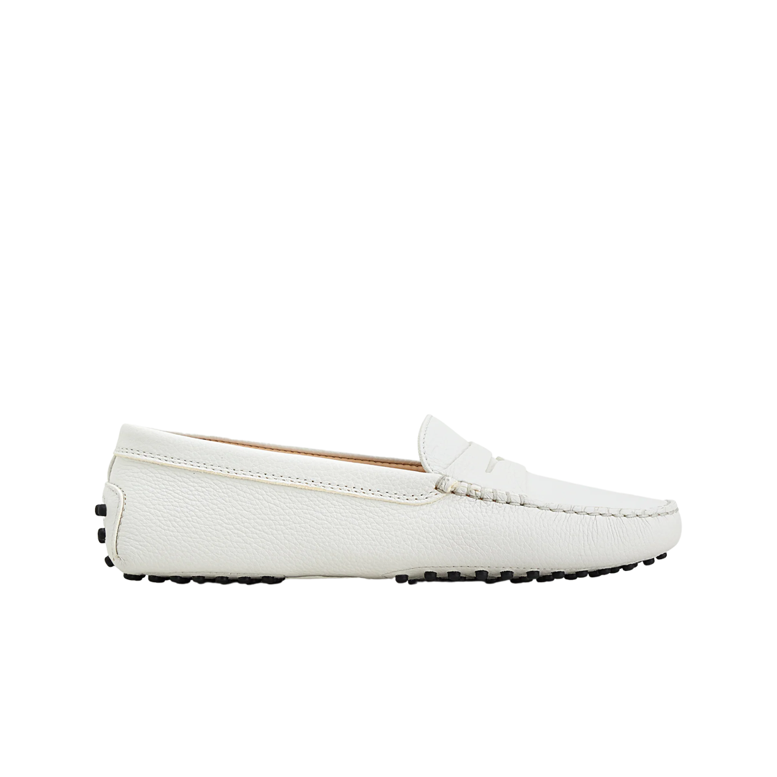 (W) 토즈 더블 T 고미노 레더 드라이빙 슈즈 화이트((W) Tod's Double T Gommino Leather Driving Shoes White) - 1