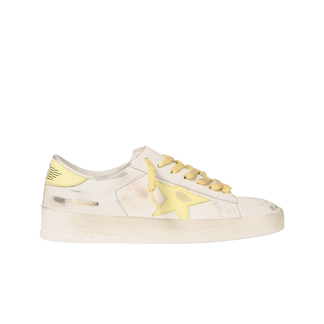 골든구스 스타단 화이트 레몬탭 스니커즈(Golden Goose Stardan White Lemon Heel Tab Sneakers) - 1