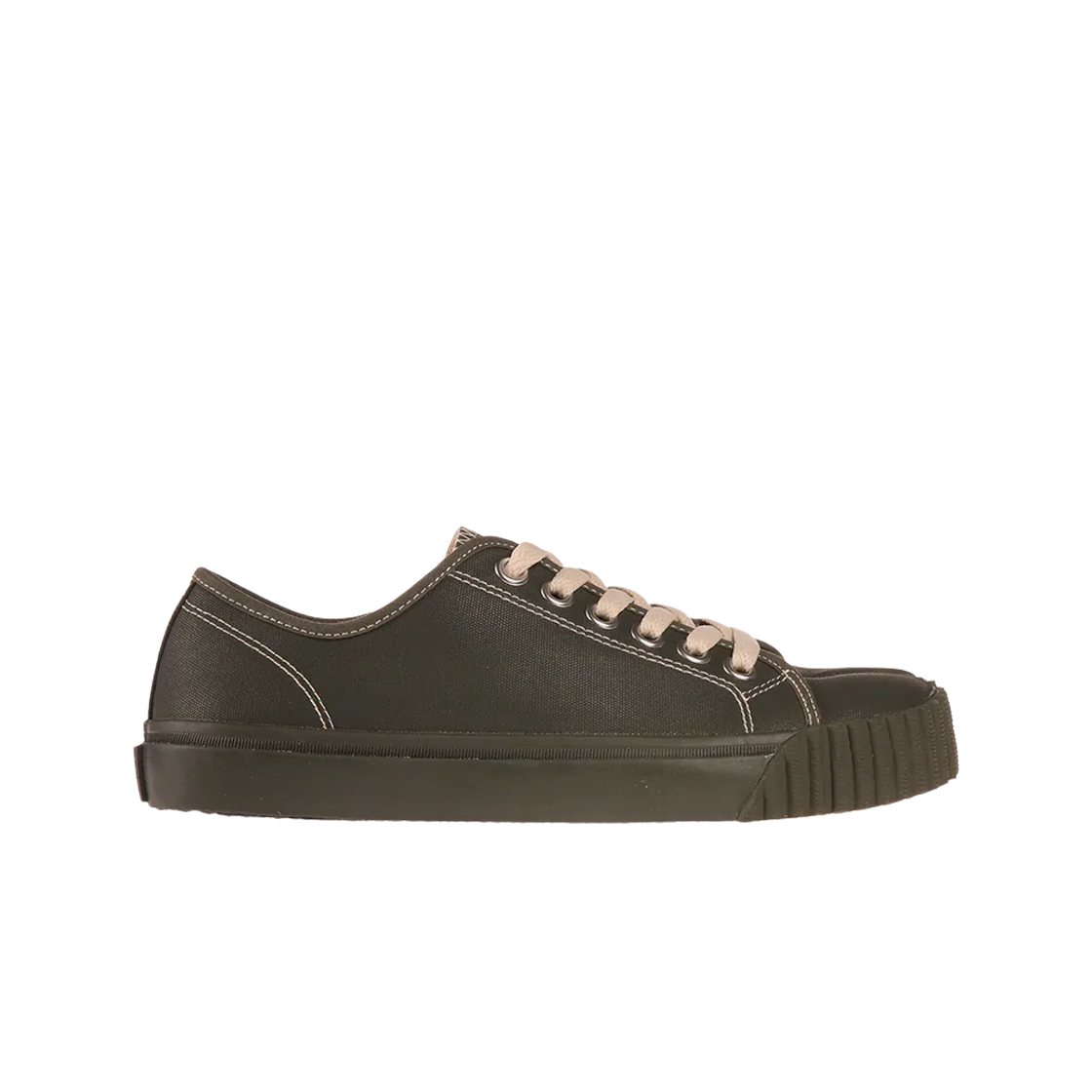 (W) 메종 마르지엘라 타비 로우 캔버스 스니커즈 다크 그린((W) Maison Margiela Tabi Low Canvas Sneakers Dark Green) - 1