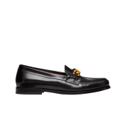 Valentino Vlogo Chain Calfskin Loafers Black