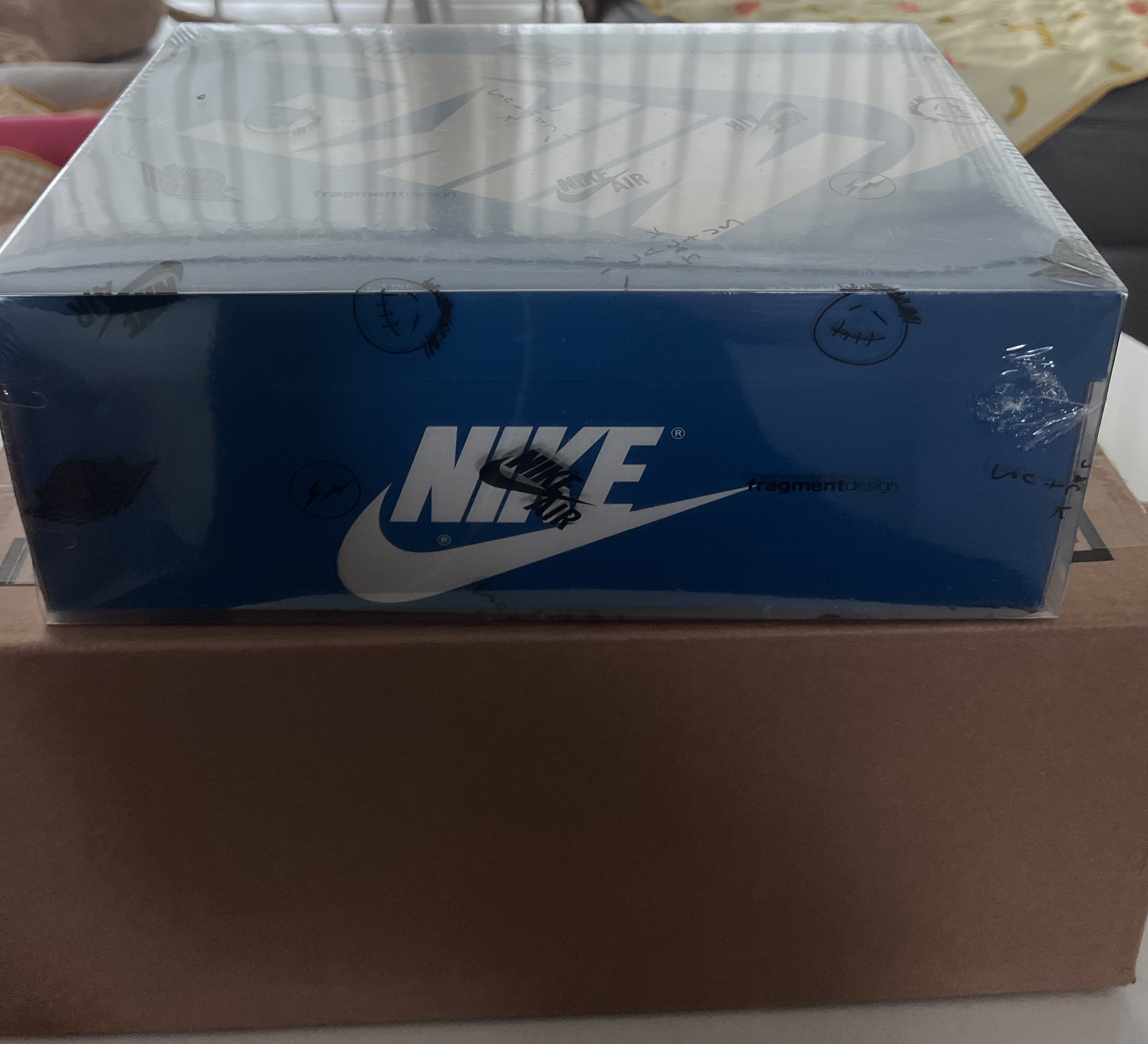 Jordan 1 x Travis Scott x Fragment Retro High OG SP Military Blue 착용 스타일 - 1
