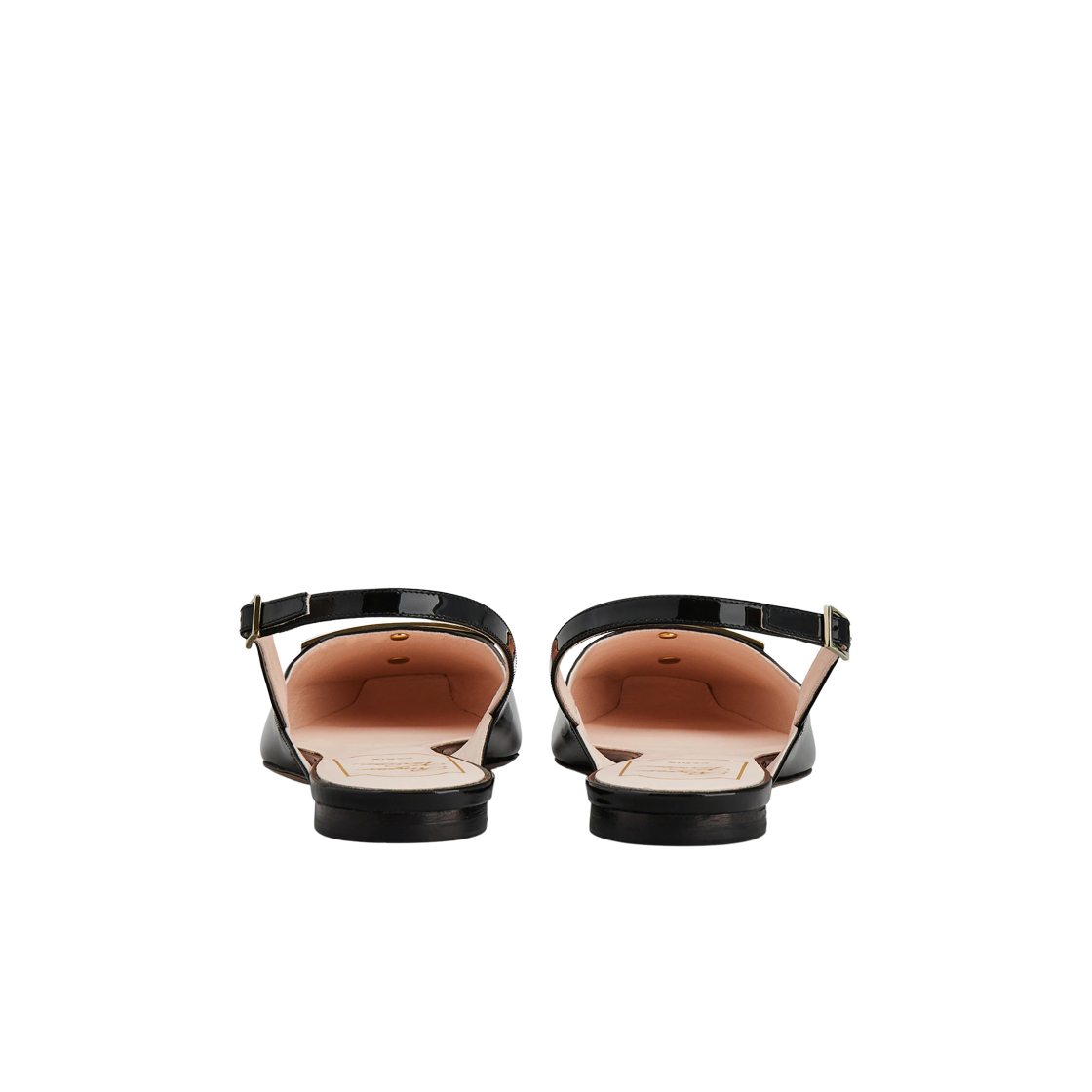 (W) 로저 비비에 트럼펫 메탈 버클 슬링백 발레리나 페이턴트 레더 블랙((W) Roger Vivier Trompette Metal Buckle Slingback Ballerinas Patent Leather Black) - 2