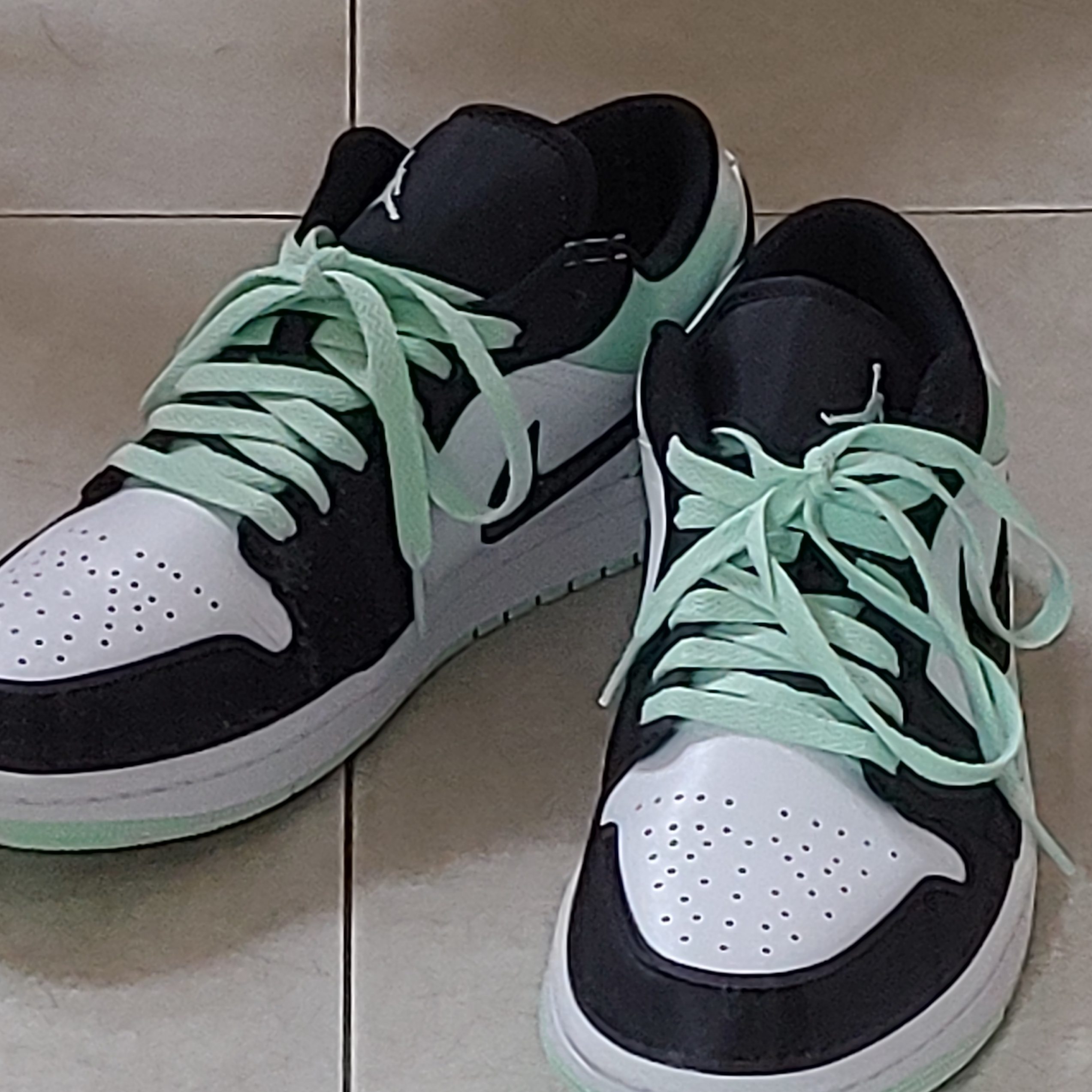 Jordan 1 Low SE White Black Tie-Dye 착용 스타일 - 1