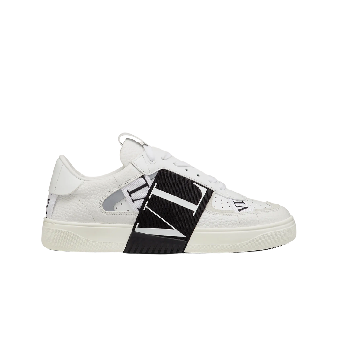 (W) 발렌티노 카프스킨 VL7N 로우탑 밴드 스니커즈 화이트 블랙