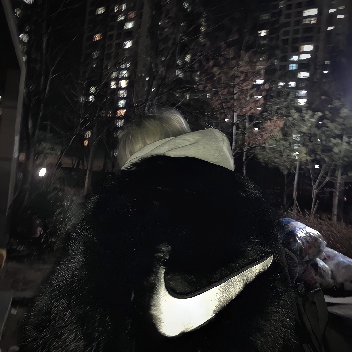 (W) Nike x Ambush Reversible Faux-Fur Coat Black 착용 스타일