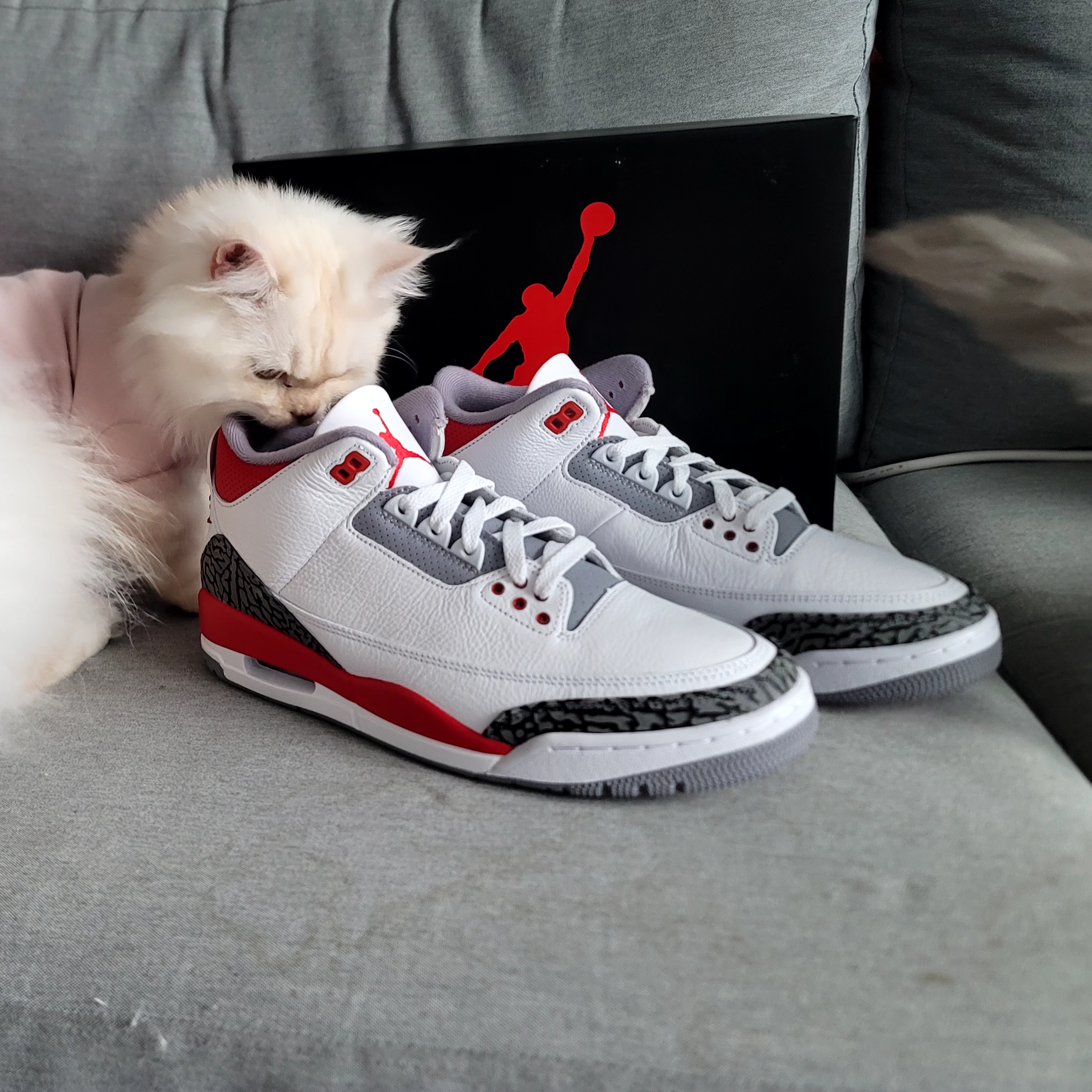 Jordan 3 Retro Fire Red 2022, Jordan 3 Retro OG Black Cement 2018 착용 스타일 - 2