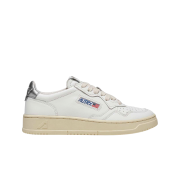 Autry Medalist Low Leather Sneakers White Silver