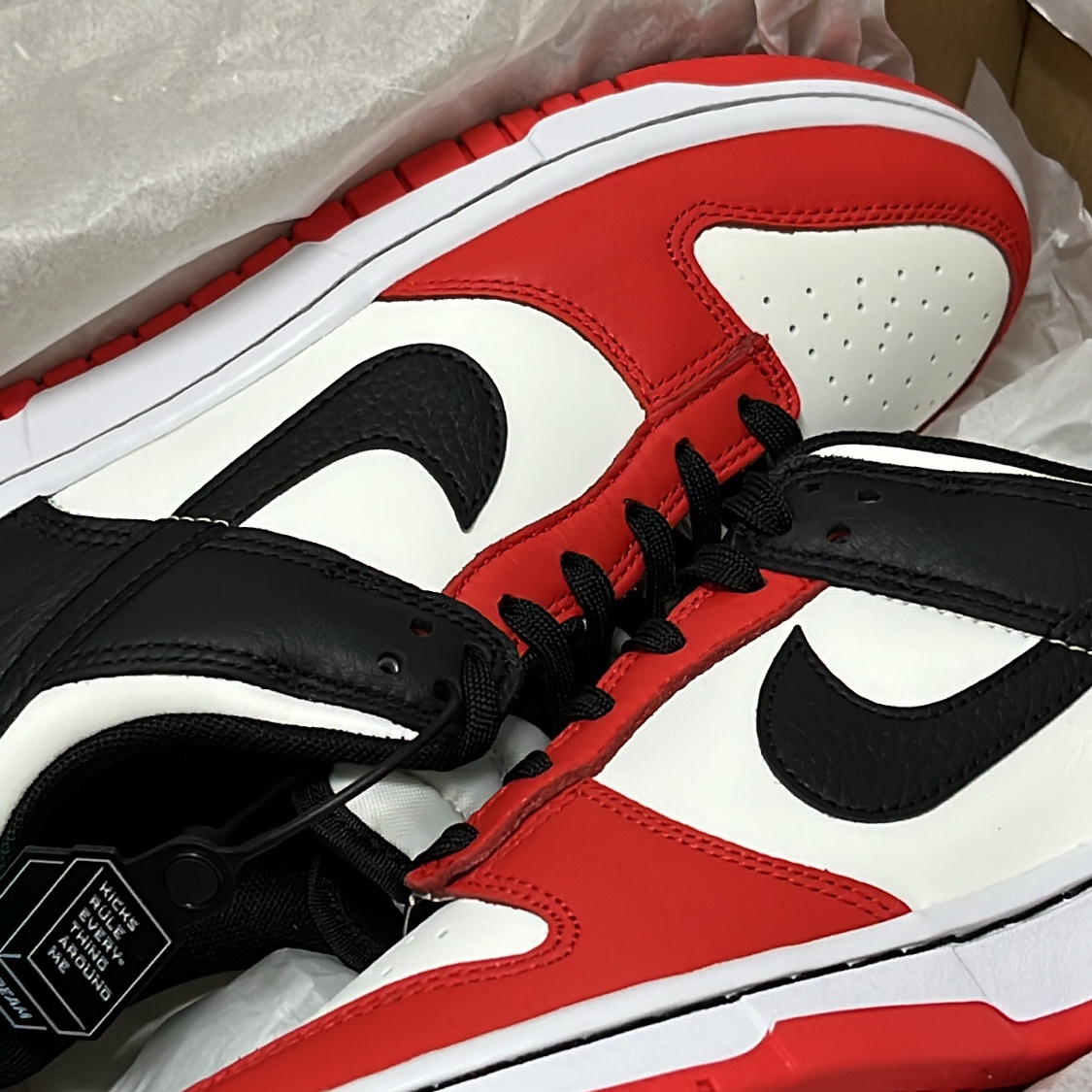 Nike x NBA Dunk Low Retro EMB Black and Chile Red 착용 스타일