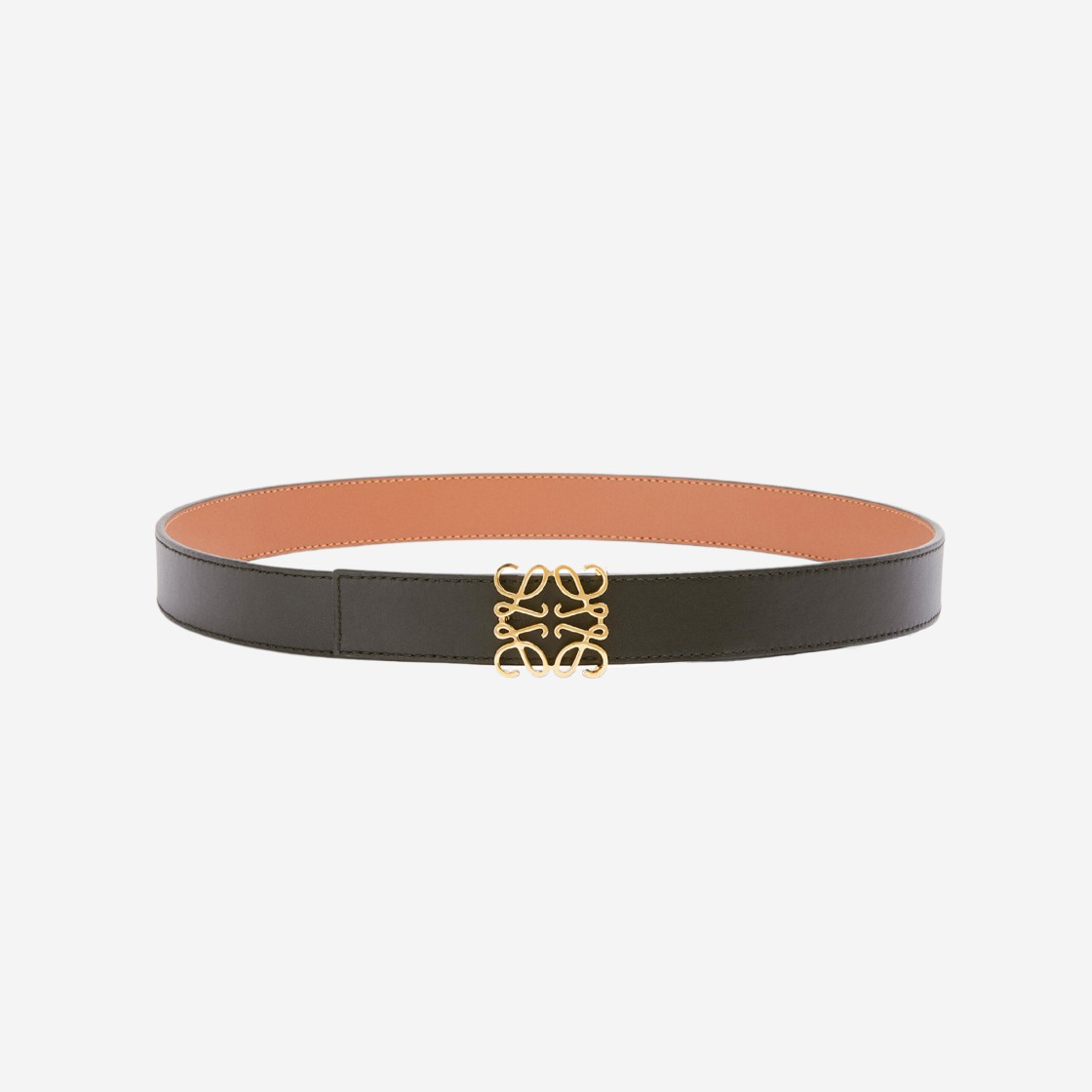 (W) Loewe Reversible Anagram Belt in Smooth Calfskin Tan Black Gold 상세 이미지 1