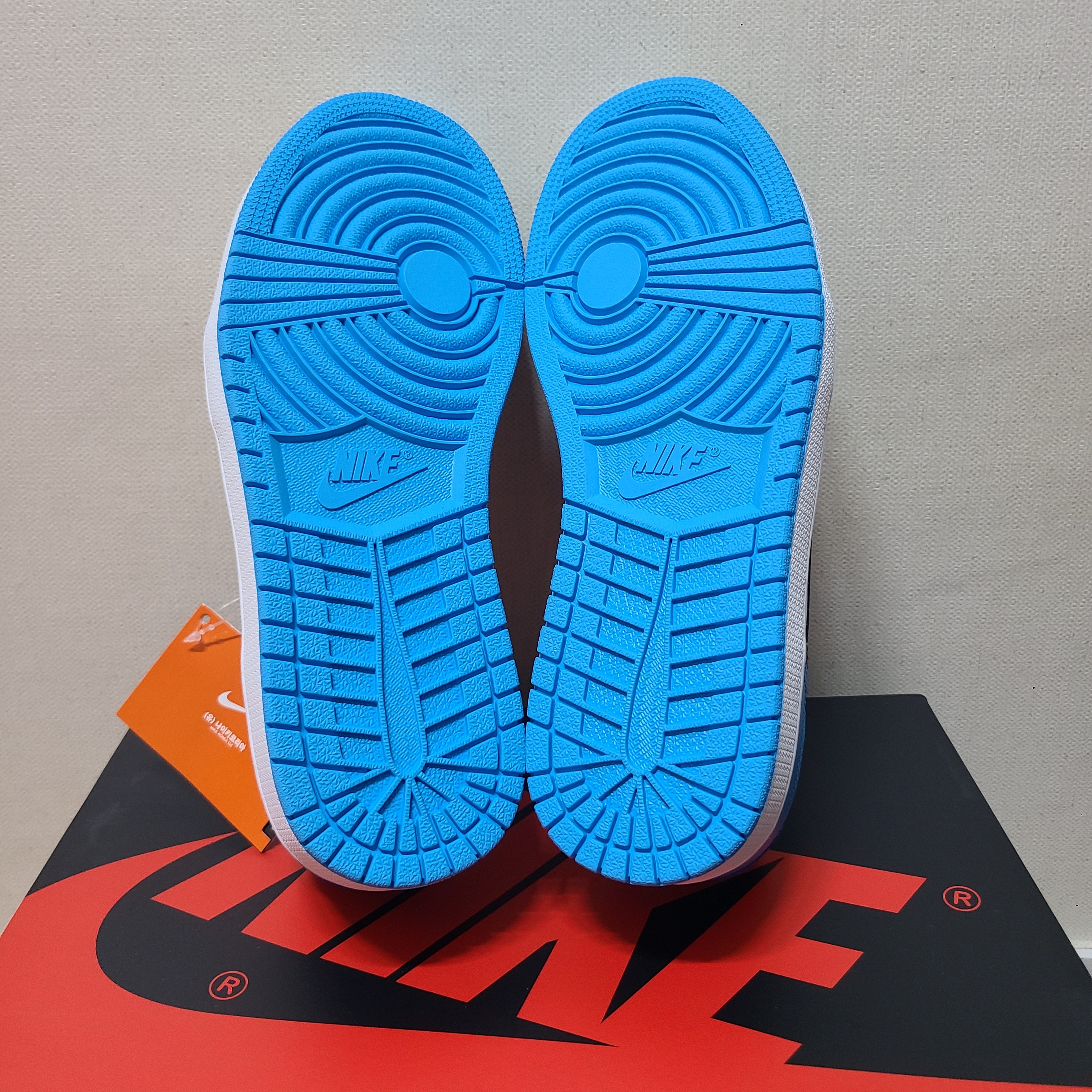 Jordan 1 Retro Low OG Black and Dark Powder Blue 착용 스타일 - 2
