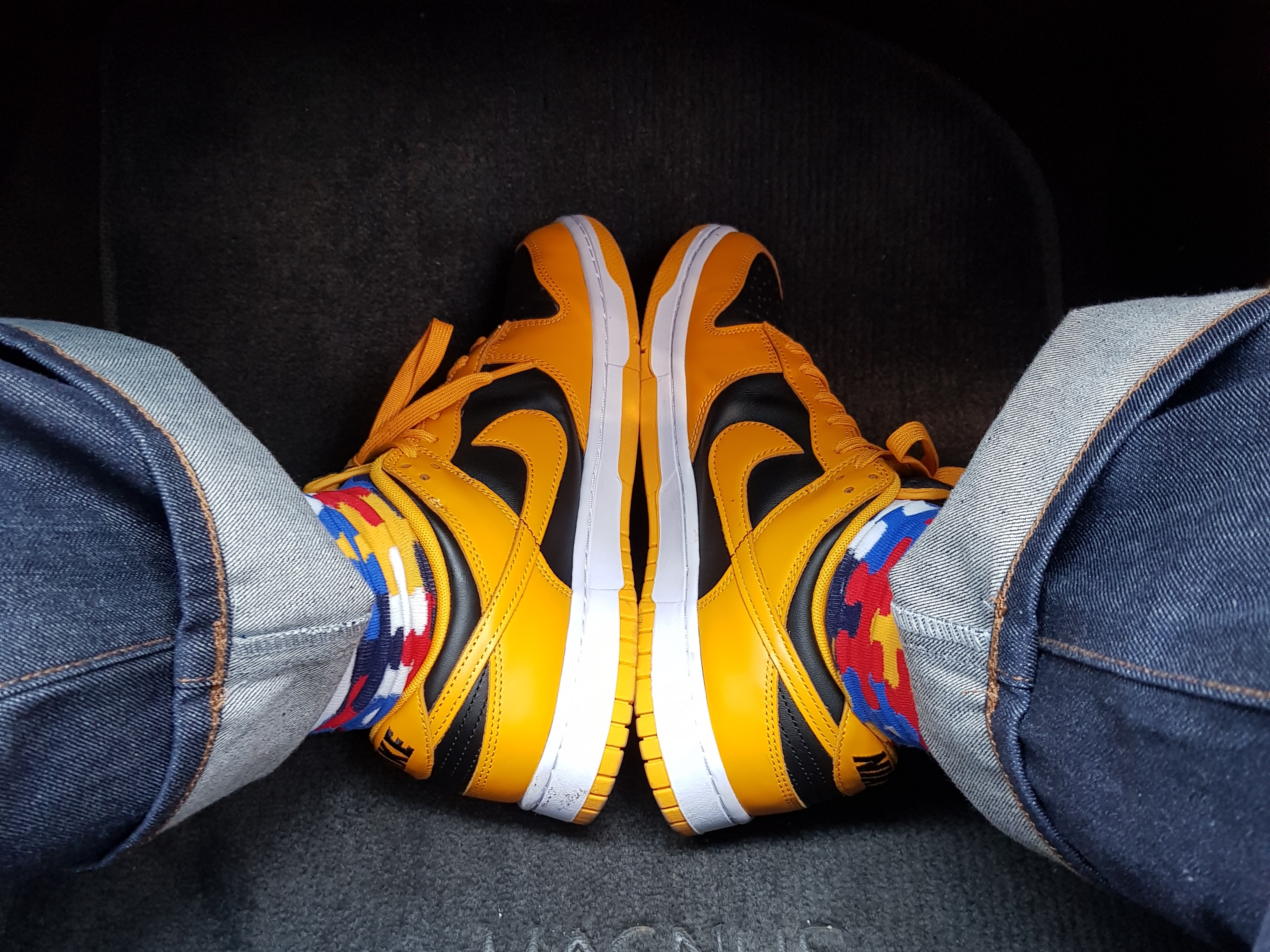 Nike Dunk Low Retro Championship Goldenrod 착용 스타일