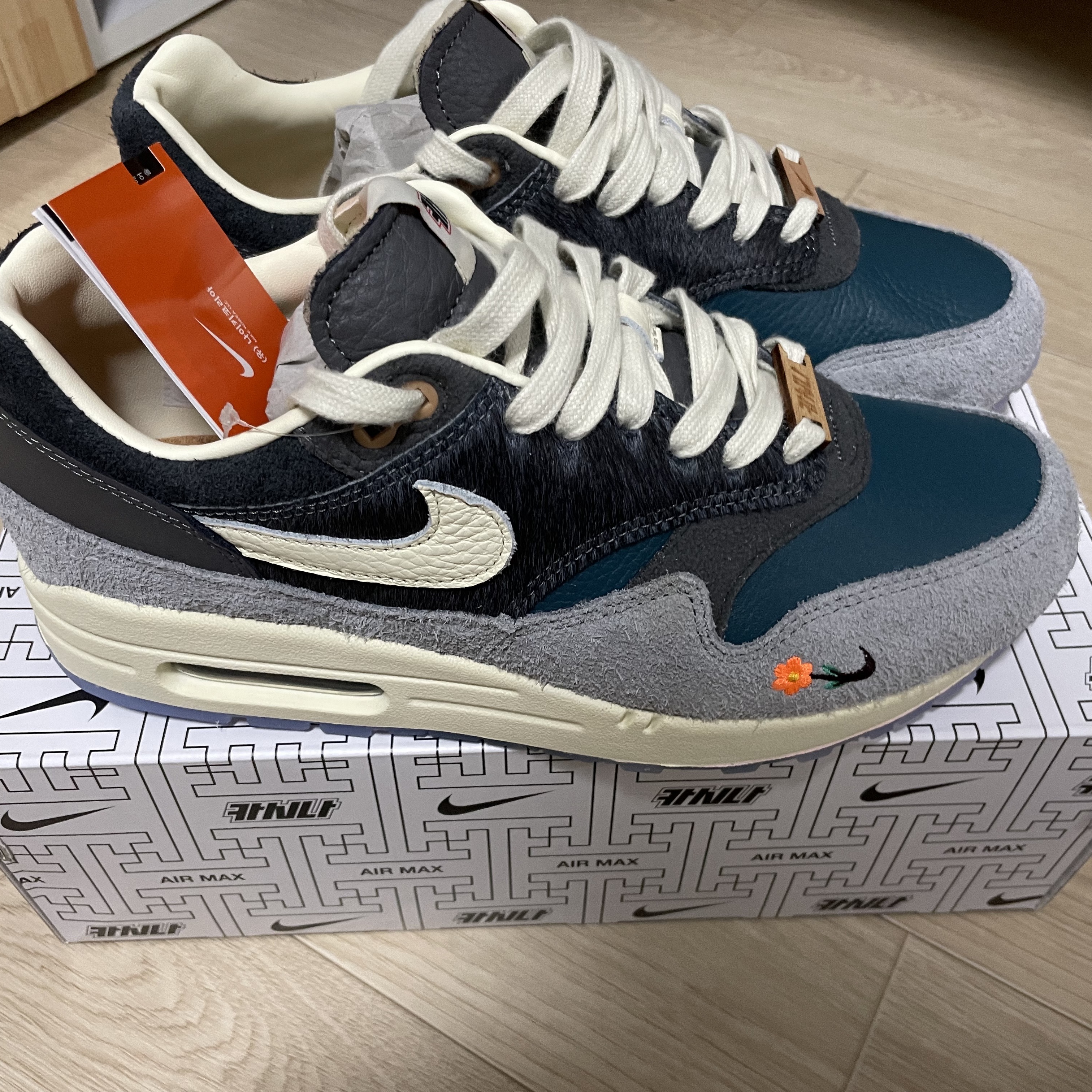 Nike x Kasina Air Max 1 SP Won-Ang Particle Grey 착용 스타일 - 1