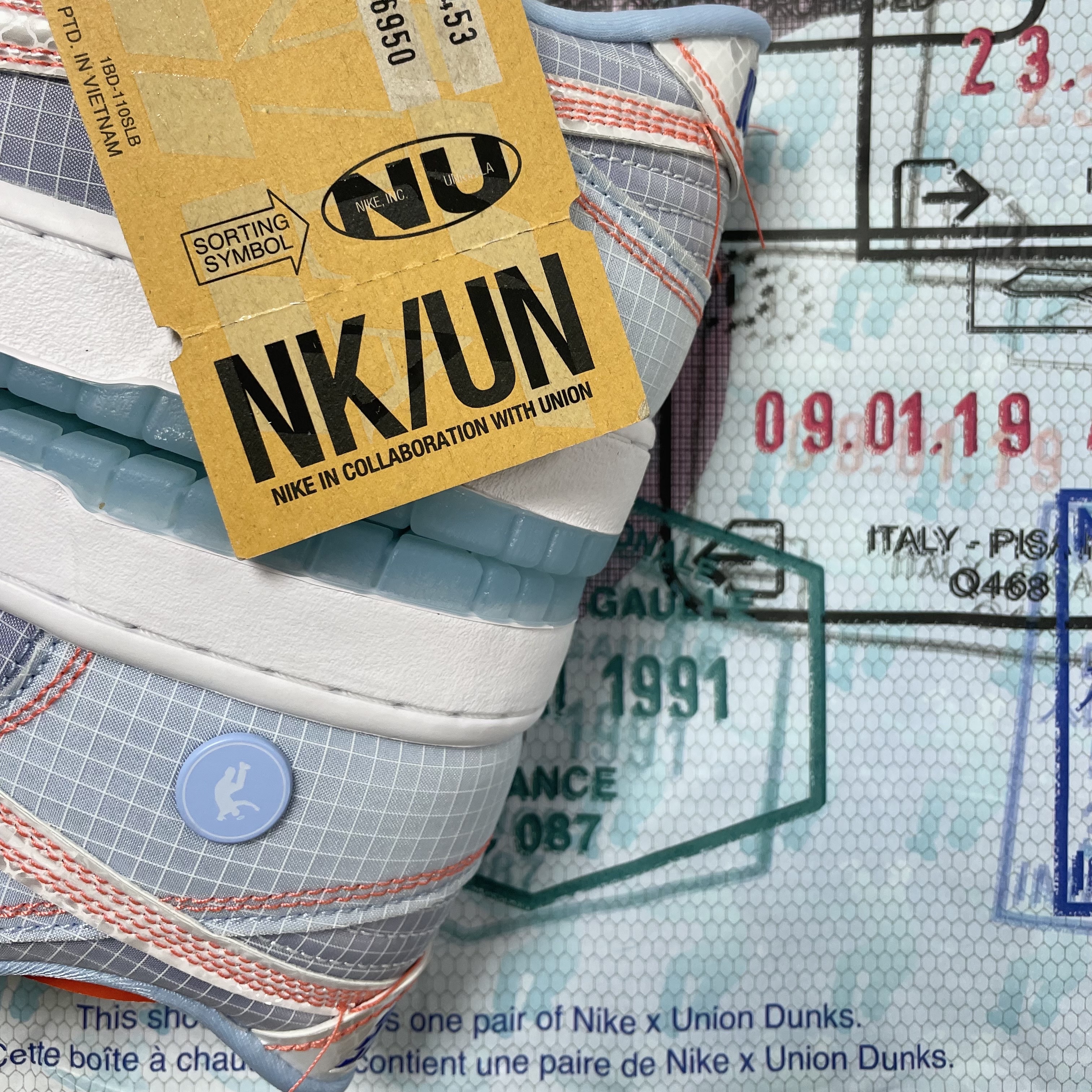Nike x Union Dunk Low Passport Pack Argon 착용 스타일
