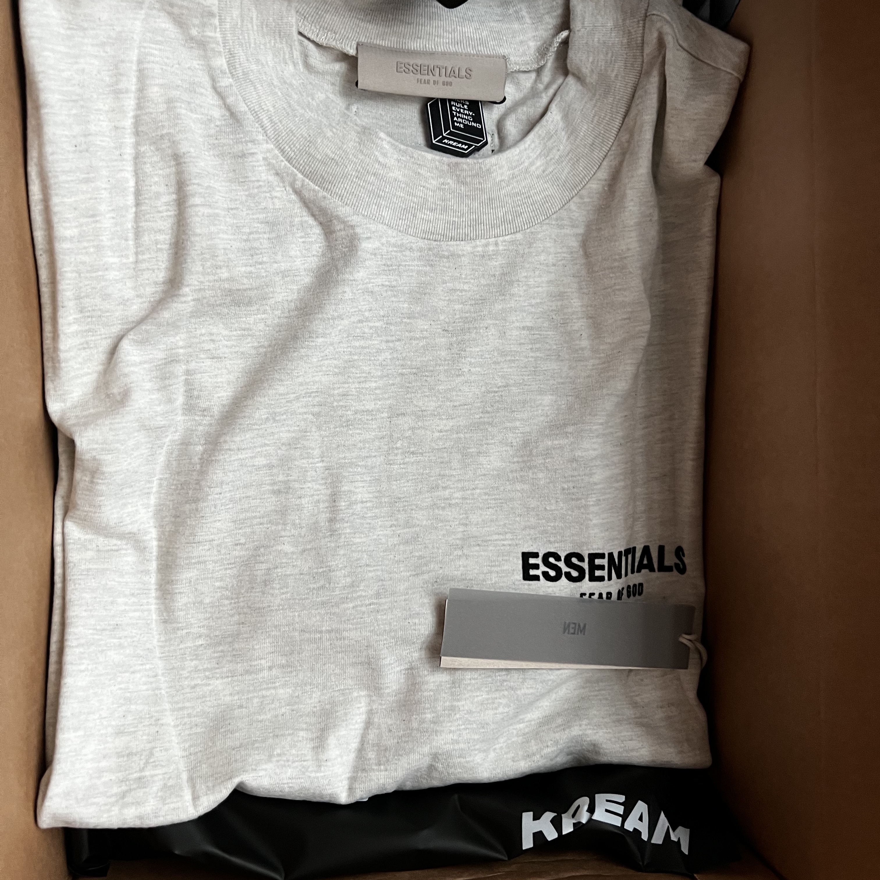 Essentials The Core Collection T-Shirt Light Oatmeal 착용 스타일 - 2