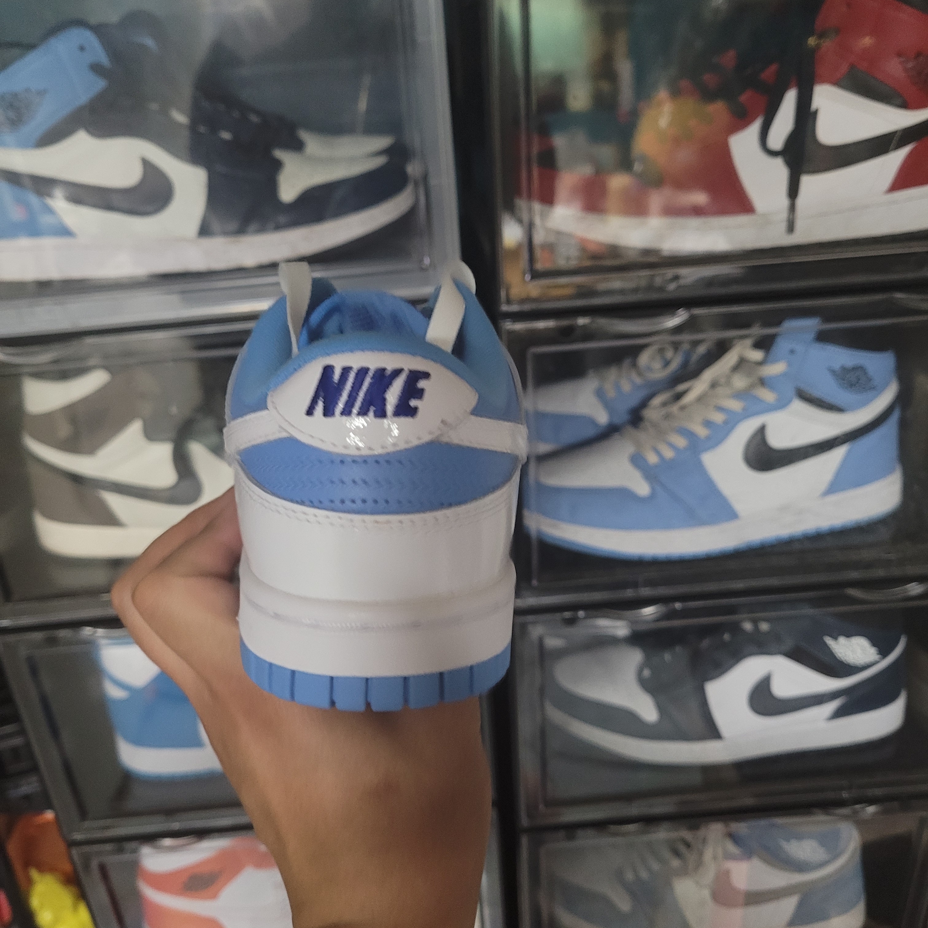 (W) Nike Dunk Low Essential University Blue 착용 스타일 - 3