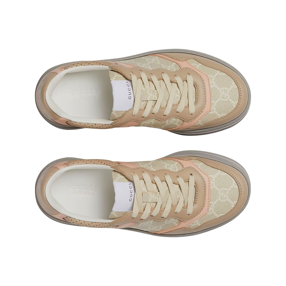 (W) 구찌 GG 스니커즈 화이트 베이지((W) Gucci GG Sneakers White Beige) - 2