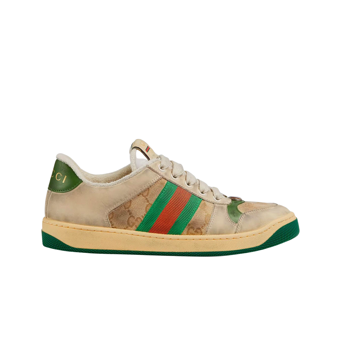 (W) 구찌 스크리너 레더 스니커즈 버터((W) Gucci Screener Leather Sneakers Butter) - 1
