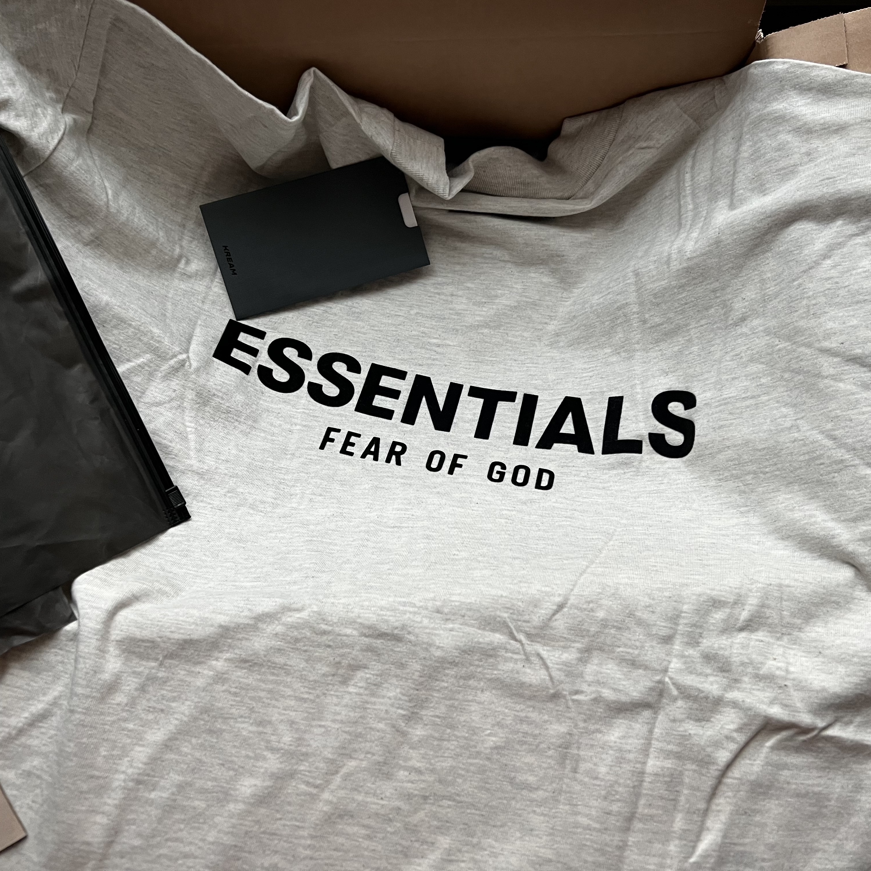 Essentials The Core Collection T-Shirt Light Oatmeal 착용 스타일 - 3