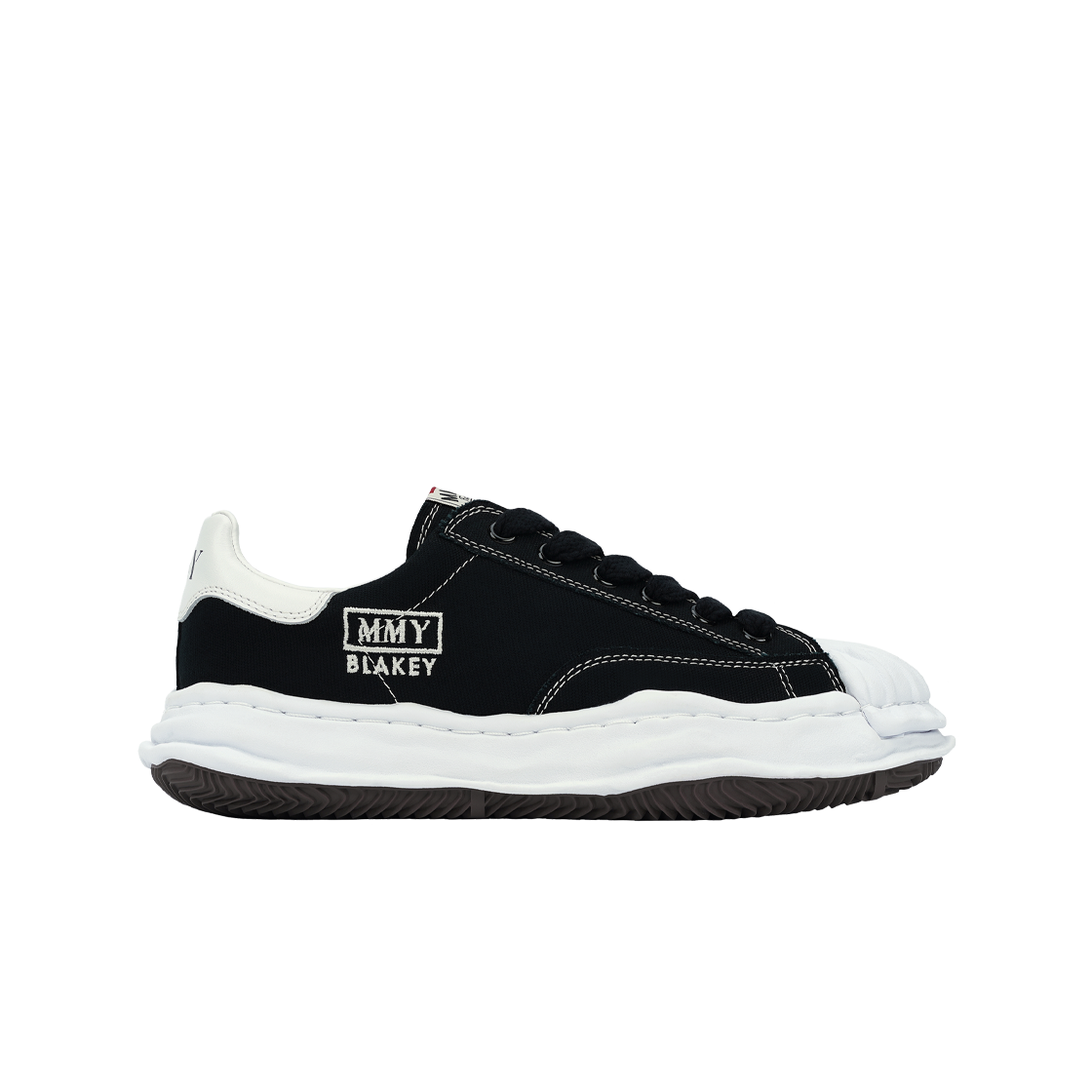 메종 미하라 야스히로 블레이키 OG 솔 캔버스 로우탑 스니커즈 블랙 A(Maison Mihara Yasuhiro Blakey OG Sole Canvas Low-top Sneakers Black A)