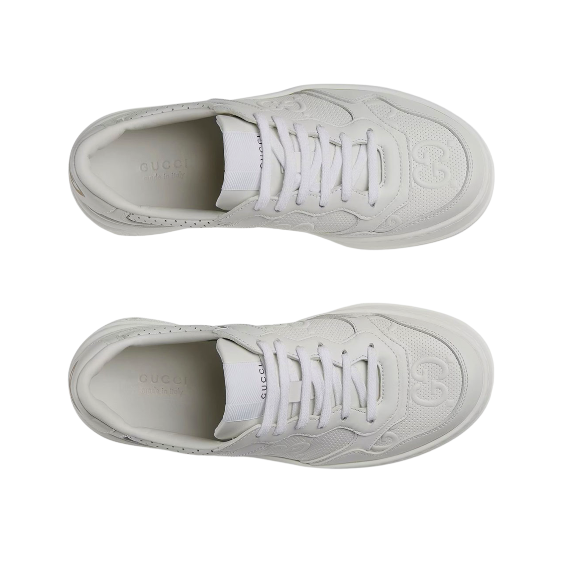 670408-1XL10-9014 (W) Gucci GG Embossed Sneakers White - #2