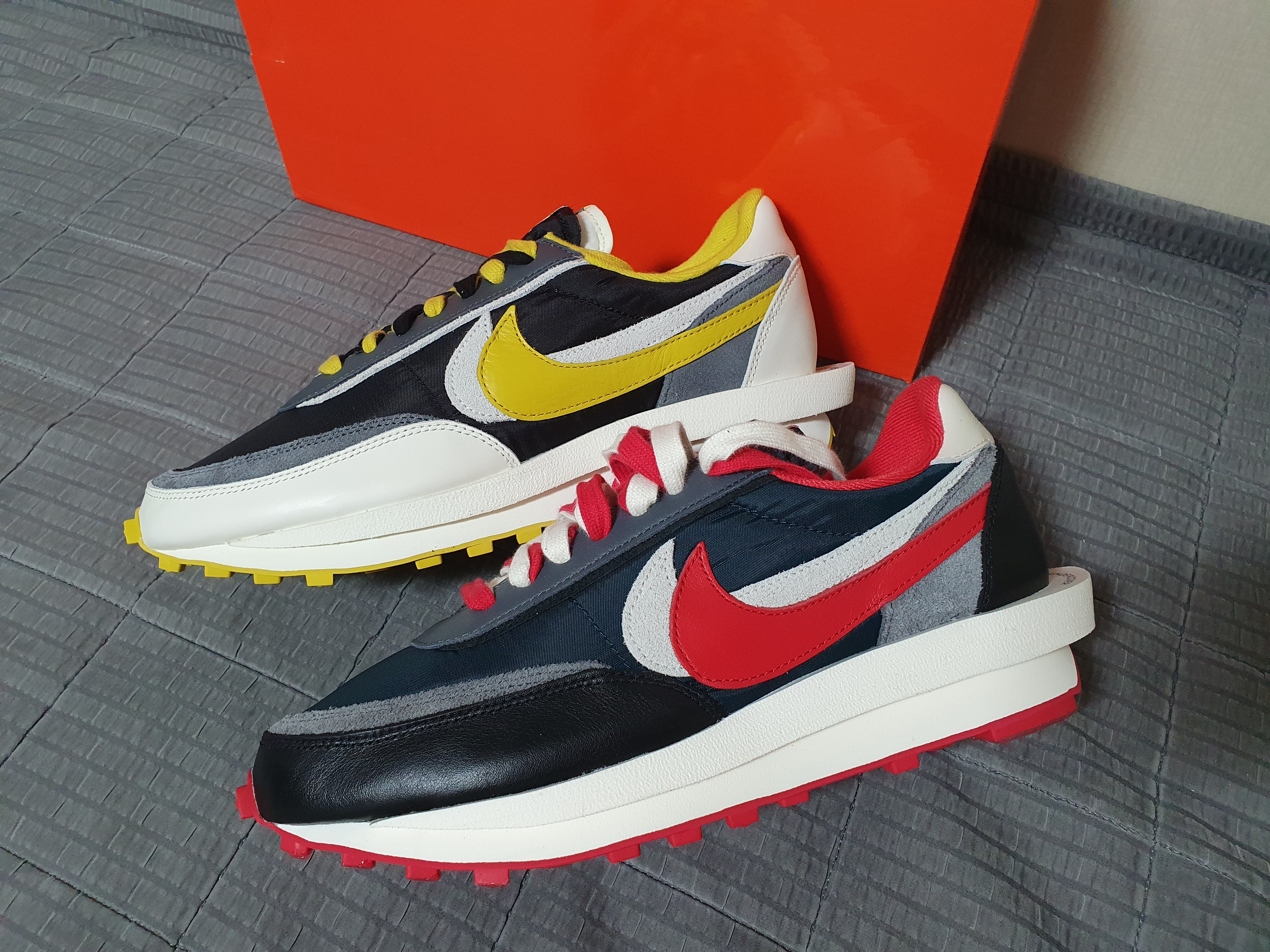 Nike x Sacai x Undercover LDWaffle Black Bright Citron 착용 스타일 - 4