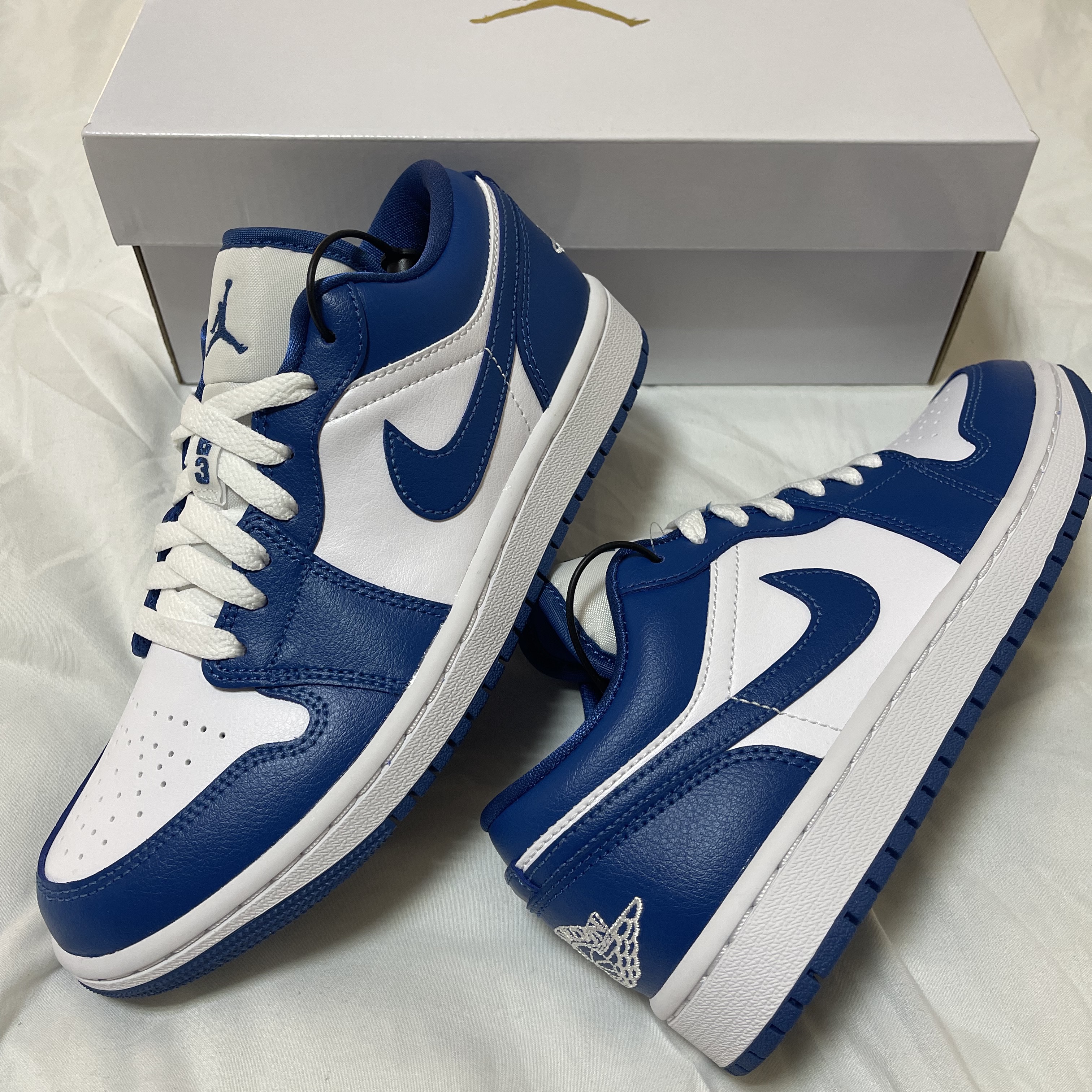 (W) Jordan 1 Low White Dark Marina Blue 착용 스타일