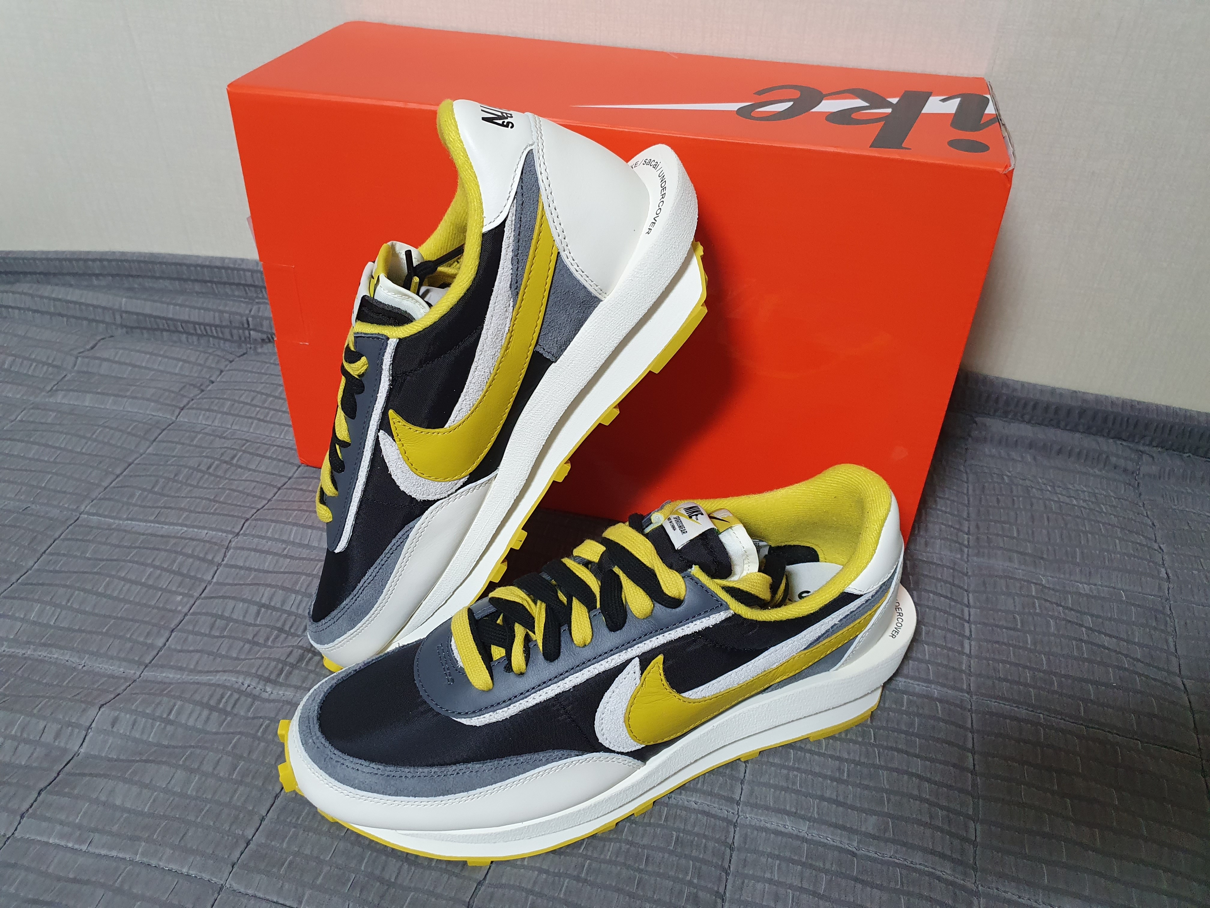 Nike x Sacai x Undercover LDWaffle Black Bright Citron 착용 스타일 - 2