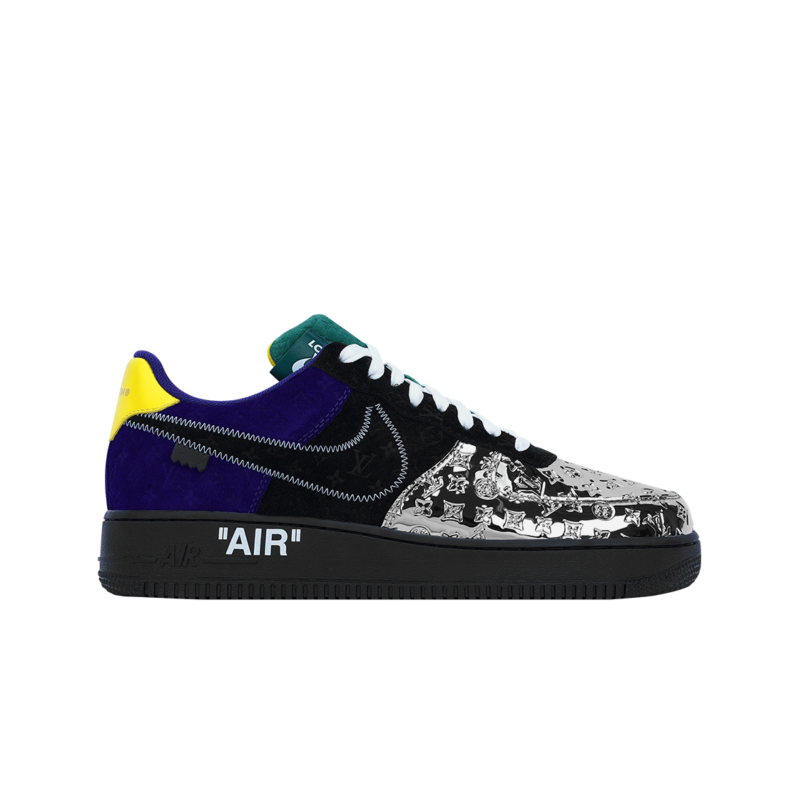 루이비통 x 나이키 에어포스 1 로우 바이 버질 아블로 멧 실버 블랙(Louis Vuitton x Nike Air Force 1 Low by Virgil Abloh Met Silver Black)