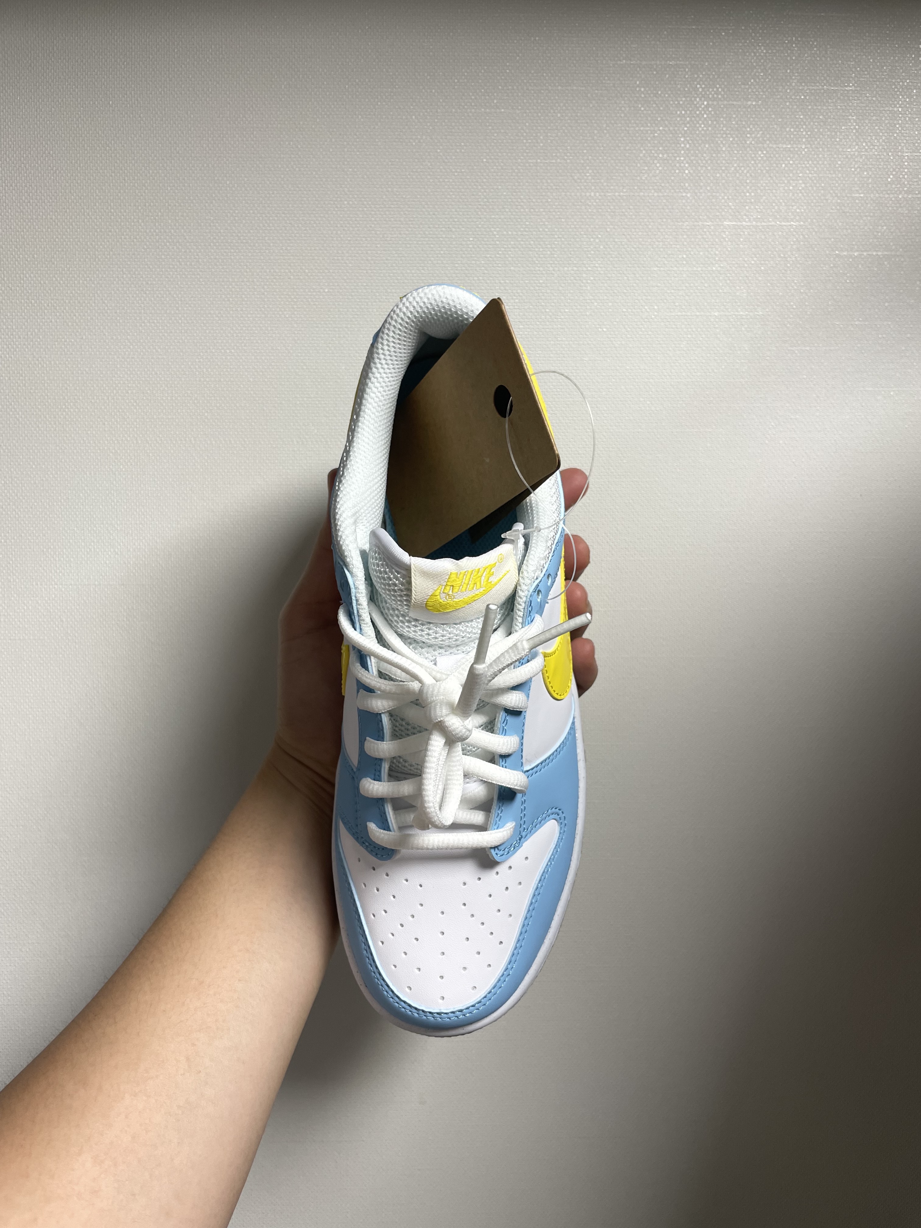 (GS) Nike Dunk Low Next Nature Blue Chill Yellow Strike 착용 스타일 - 2