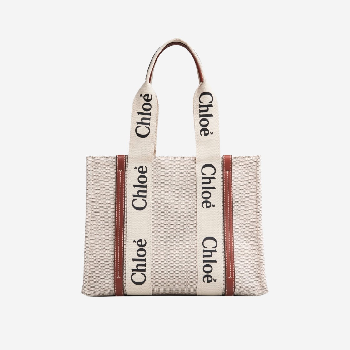 Chloe Woody Medium Tote Bag White Brown 상세 이미지 2