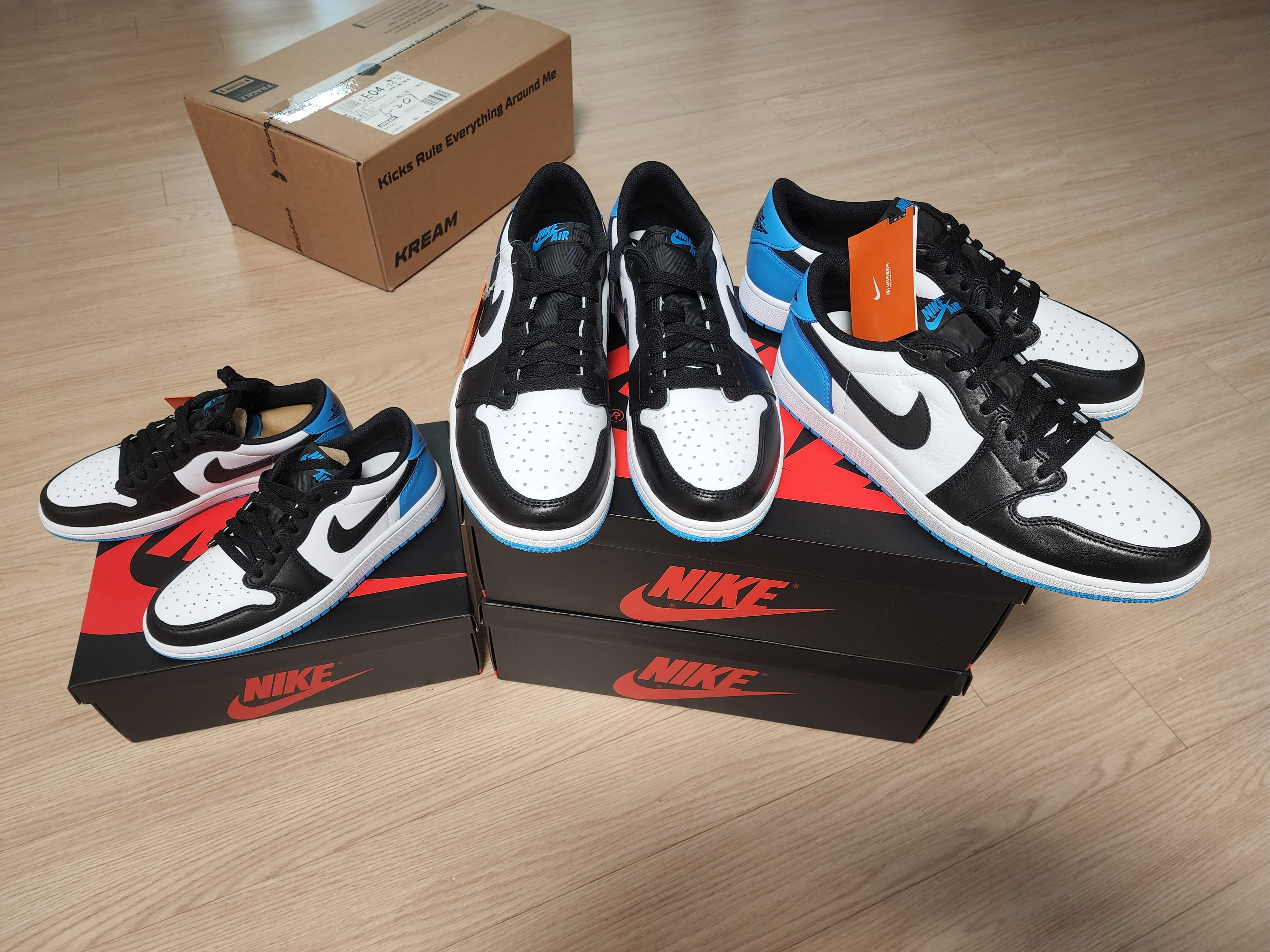 Jordan 1 Retro Low OG Black and Dark Powder Blue, (W) Jordan 1 Retro Low OG Black and Dark Powder Blue 착용 스타일