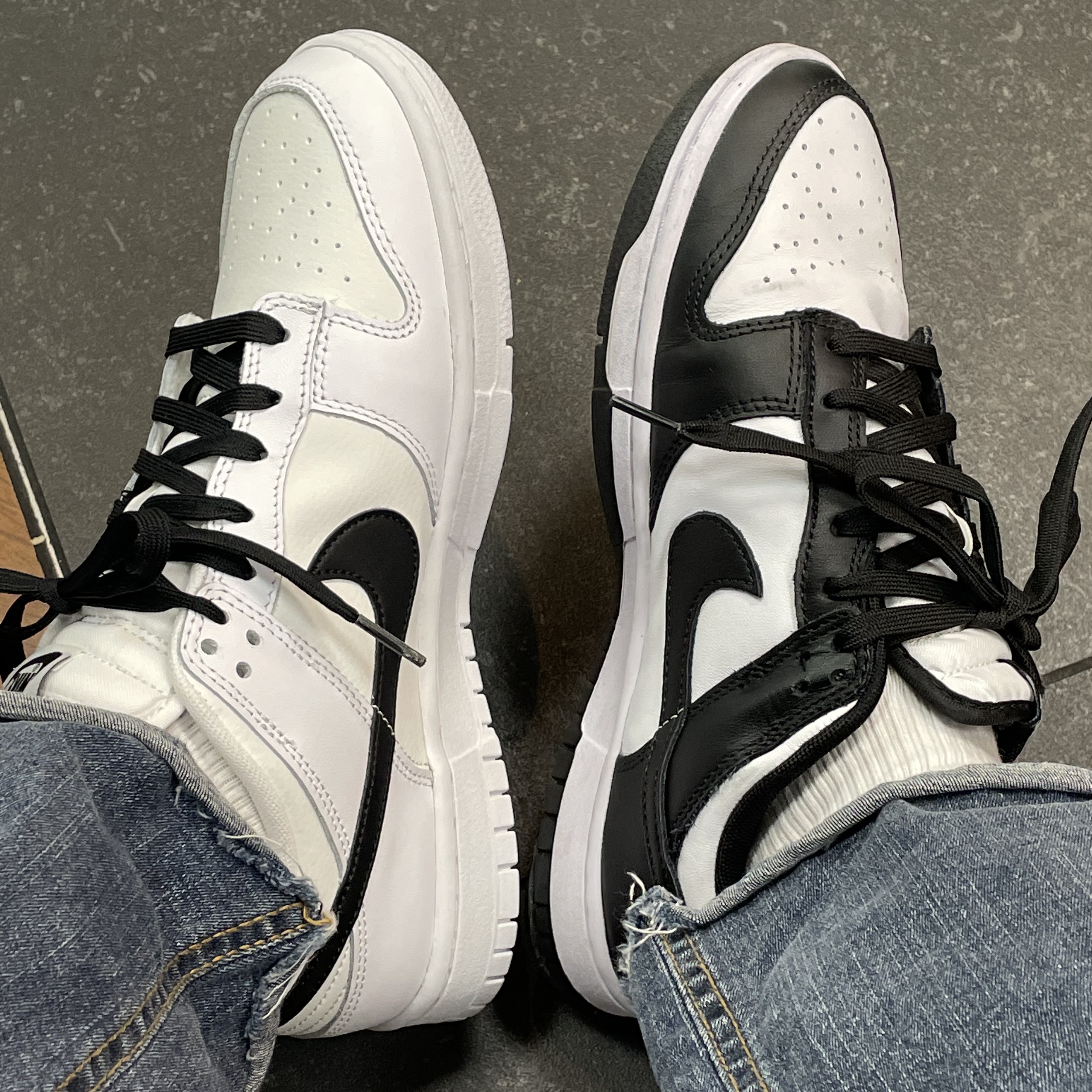 Nike Dunk Low Retro Black, Nike Dunk Low Retro Summit White 착용 스타일