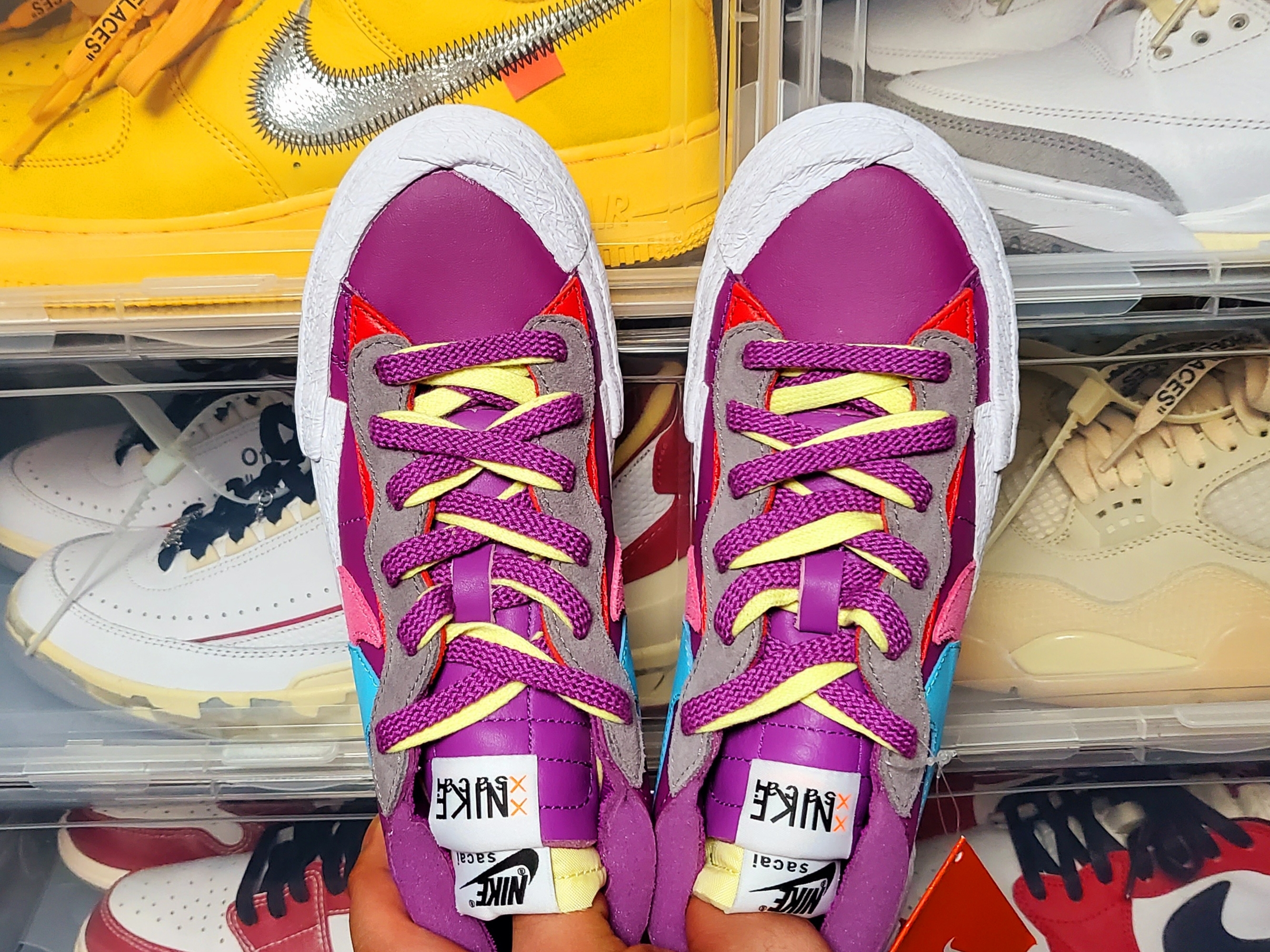 Nike x Sacai x Kaws Blazer Low Purple Dusk 착용 스타일 - 4
