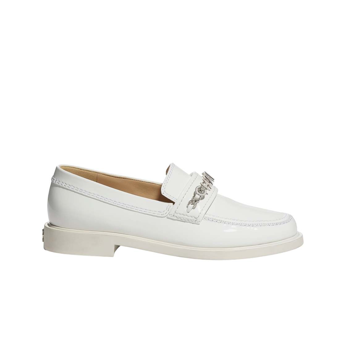 (W) 샤넬 로퍼 페이턴트 카프스킨 & 화이트((W) Chanel Loafers Patent Calfskin & White) - 1