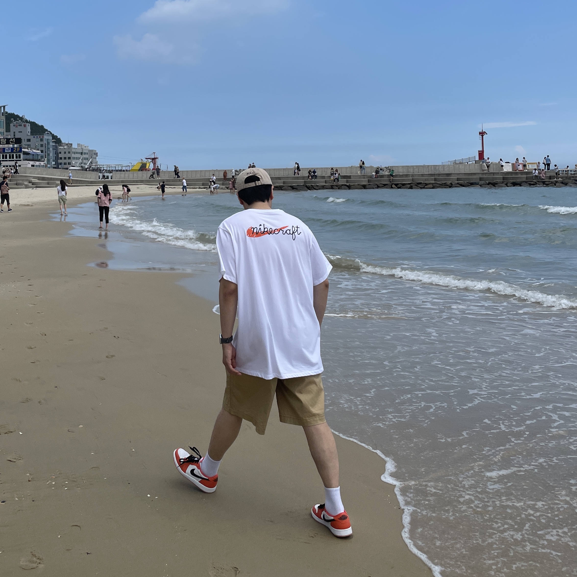 Nike x Tom Sachs Nikecraft Studio T-Shirt White, Jordan 1 Low OG Starfish 착용 스타일