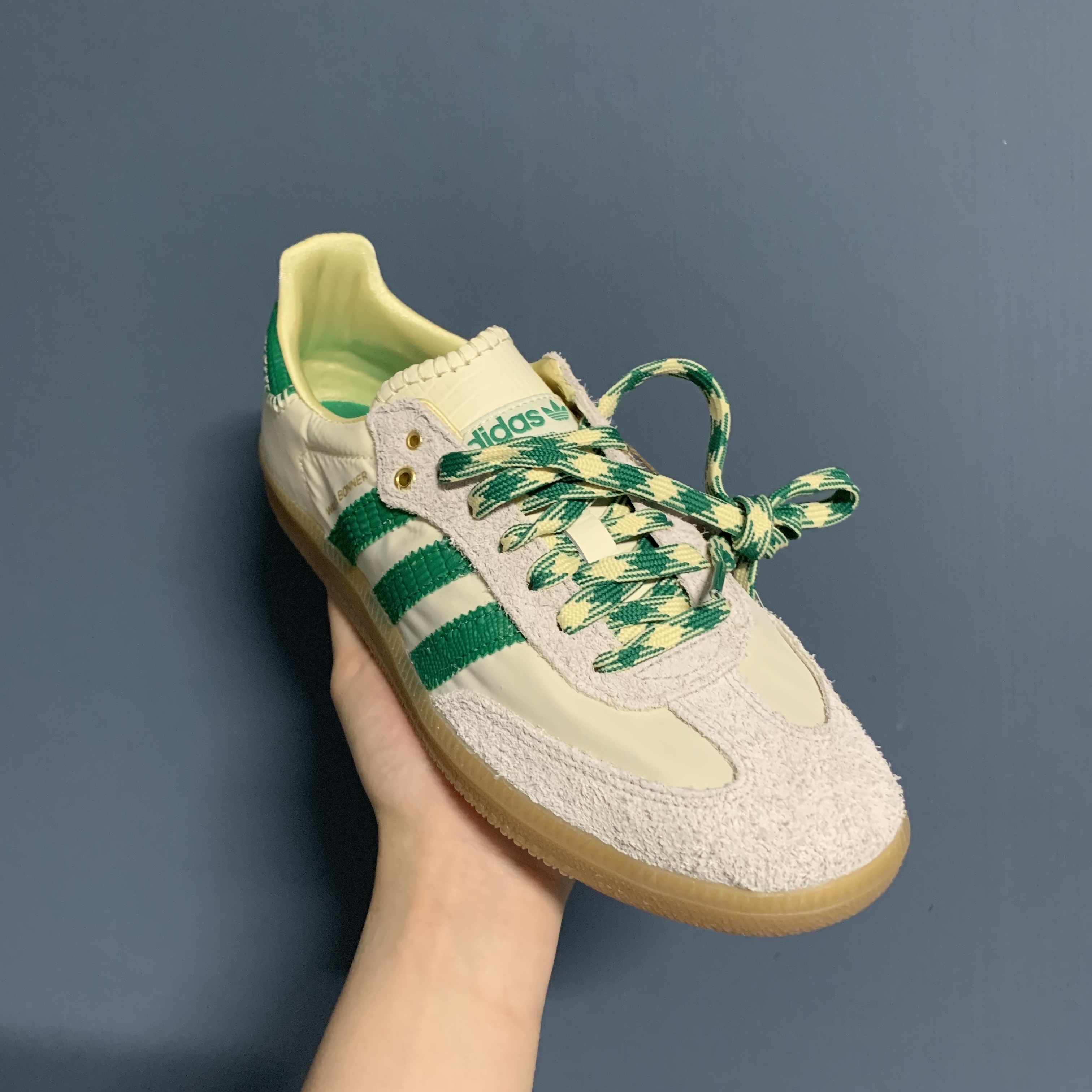 Adidas x Wales Bonner Samba Cream Green 착용 스타일