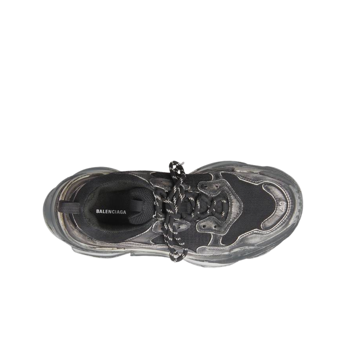 (W) 발렌시아가 트리플 S 페이디드 스니커즈 블랙((W) Balenciaga Triple S Faded Sneakers Black) - 2