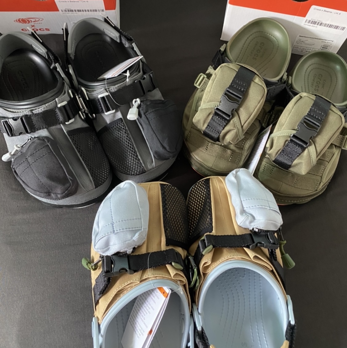 Crocs x Beams Classic All Terrain MA-1 Jacket Clog Olive 착용 스타일 - 5