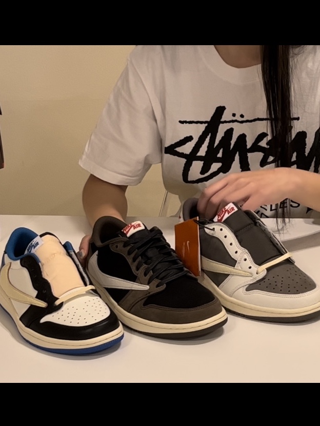 Jordan 1 x Travis Scott Retro Low OG SP Sail and Ridgerock, (PS) Jordan 1 x Travis Scott Retro Low OG SP Sail and Ridgerock 착용 스타일 - 5
