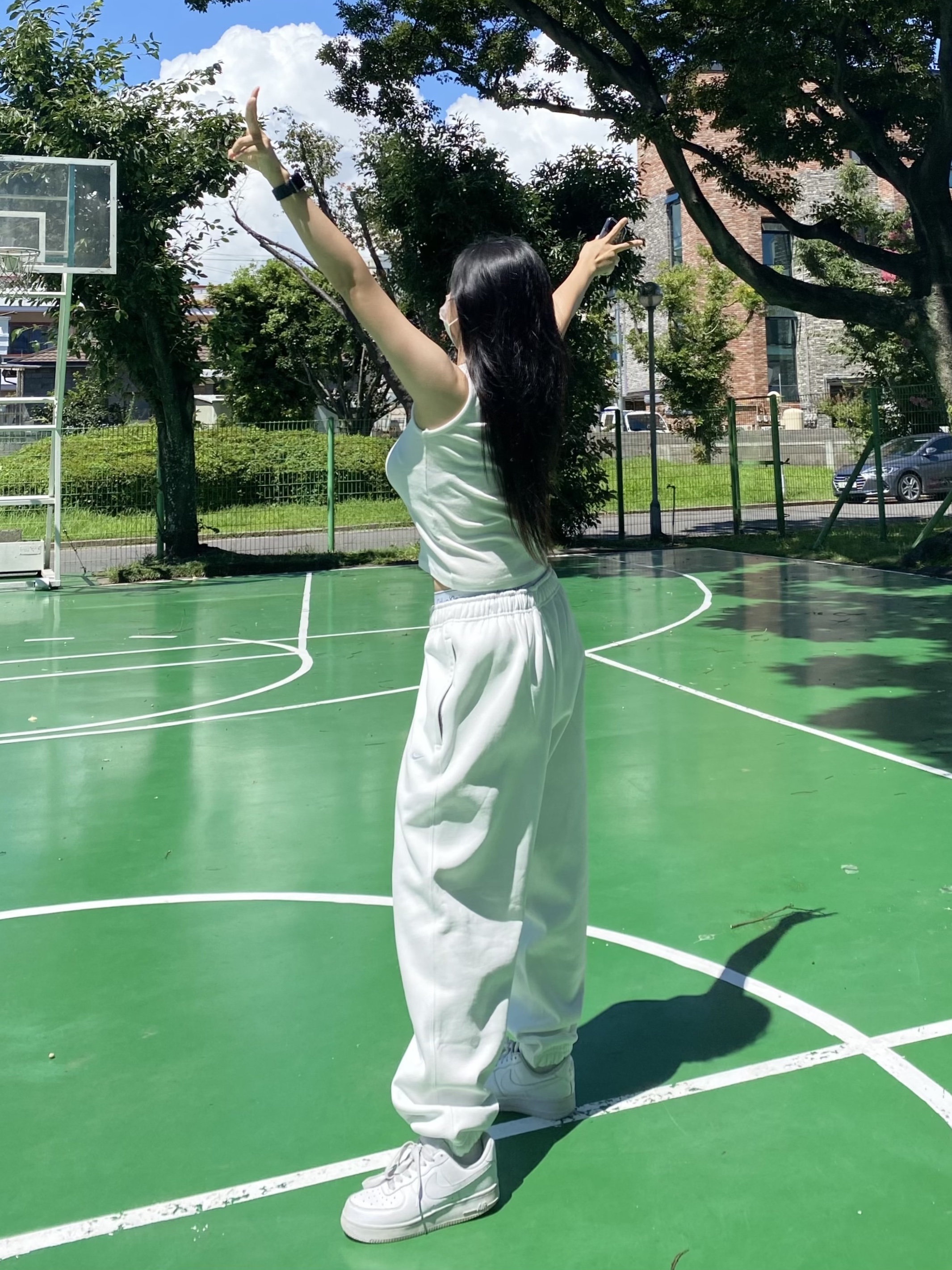Nike Air Force 1 '07 Low White, Nike NRG Solo Swoosh Fleece Pants Summit White - Asia 착용 스타일