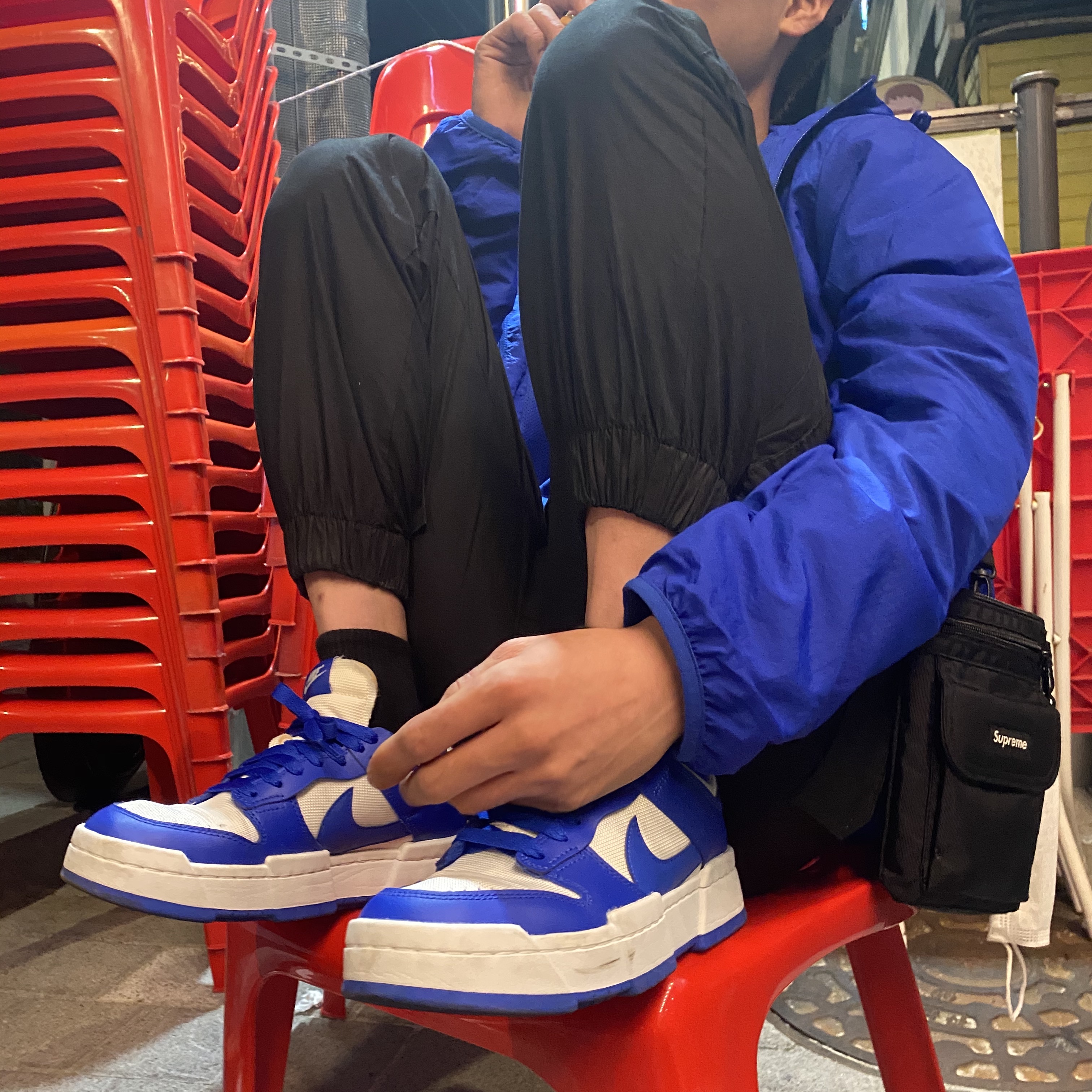 (W) Nike Dunk Low Disrupt Game Royal 착용 스타일