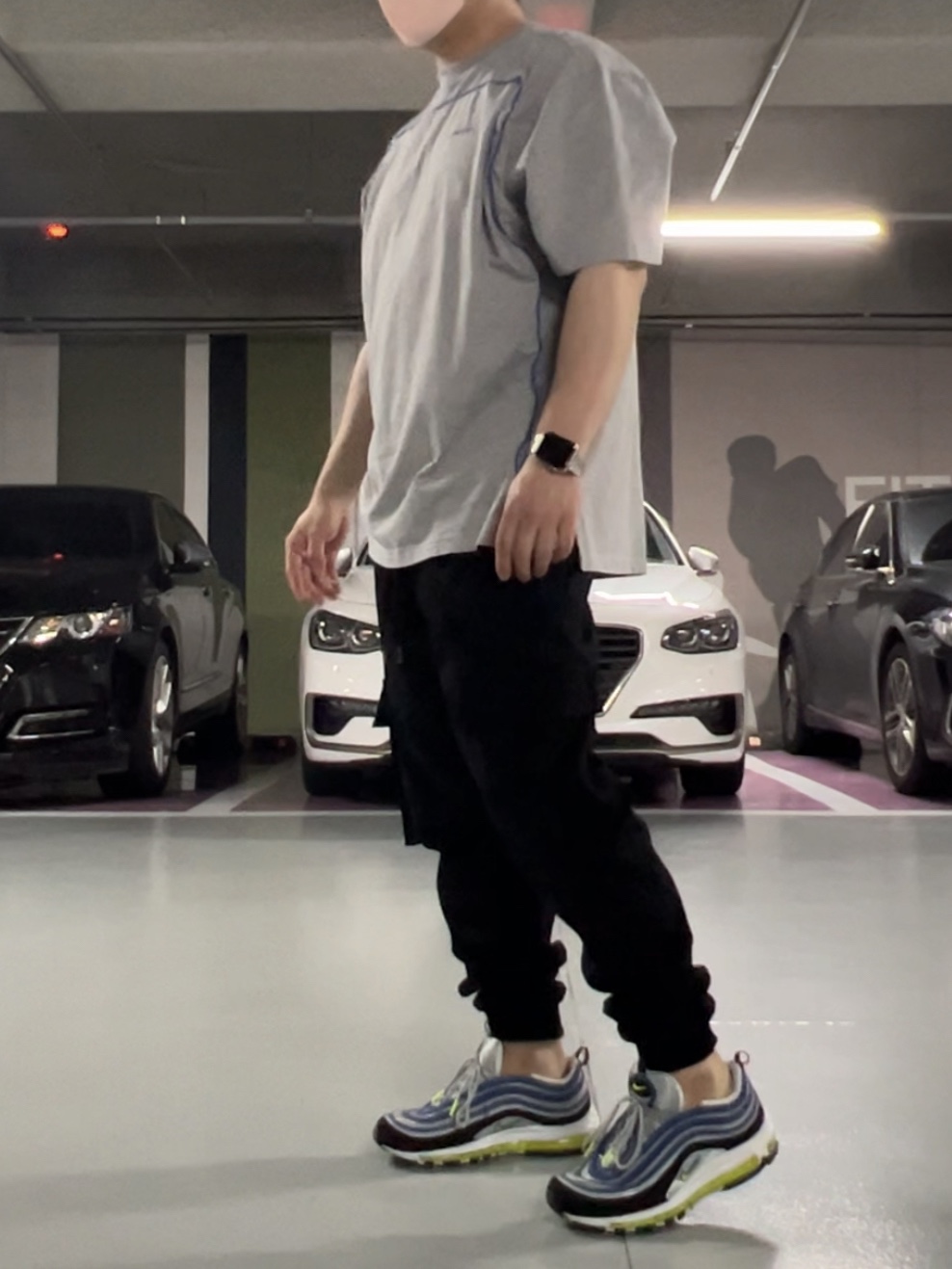 Nike Air Max 97 OG Atlantic Blue and Voltage Yellow 착용 스타일